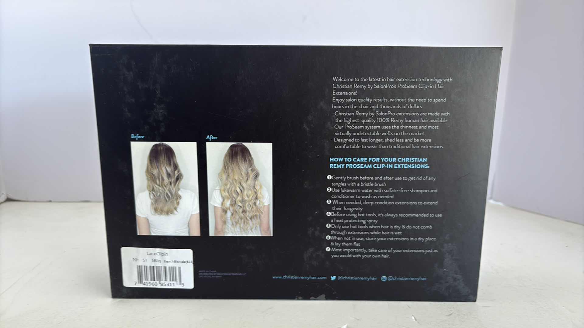 Photo 1 of SALONPRO CHRISTIAN REMY PRO SEAM CLIP IN HAIR EXTENSIONS 20” 160g “BEACH BLONDE”