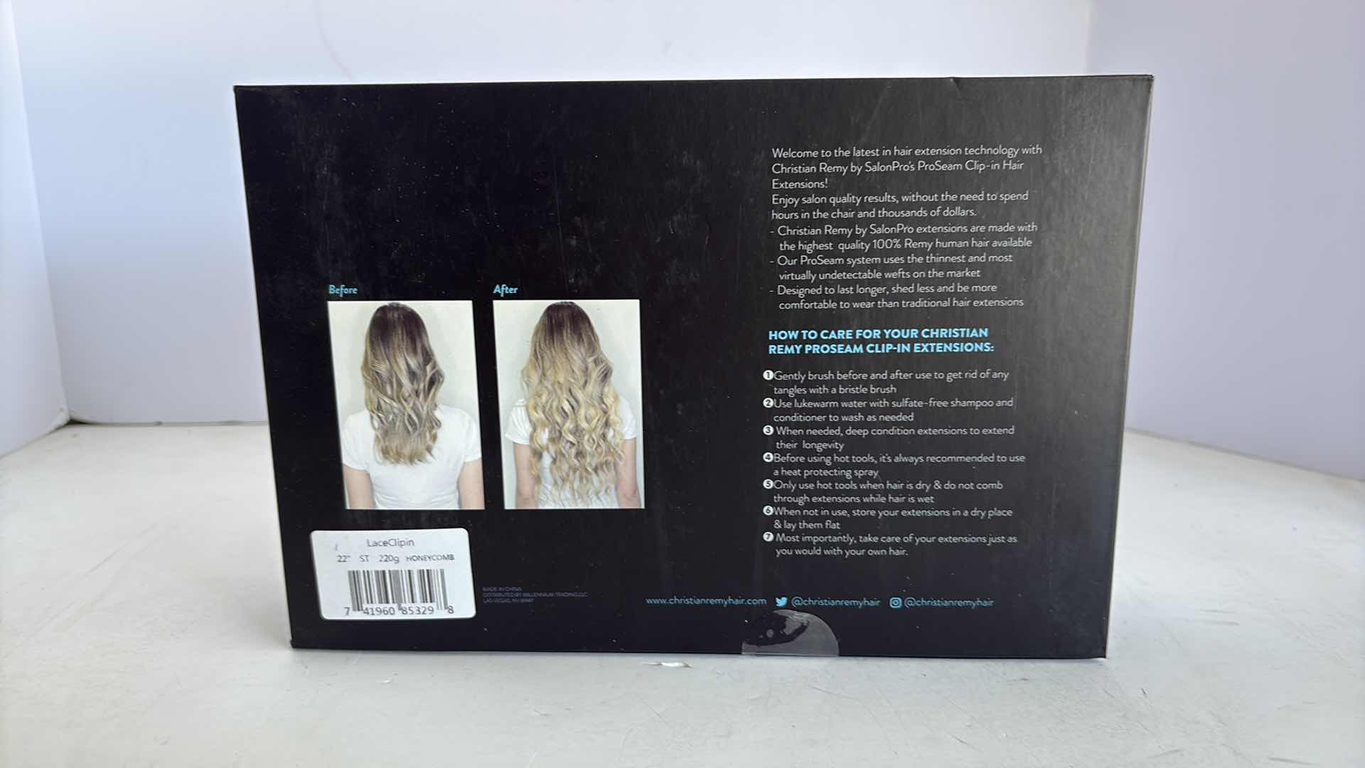 Photo 1 of SALONPRO CHRISTIAN REMY PRO SEAM CLIP IN HAIR EXTENSIONS 22” 220g “HONEYCOMB”