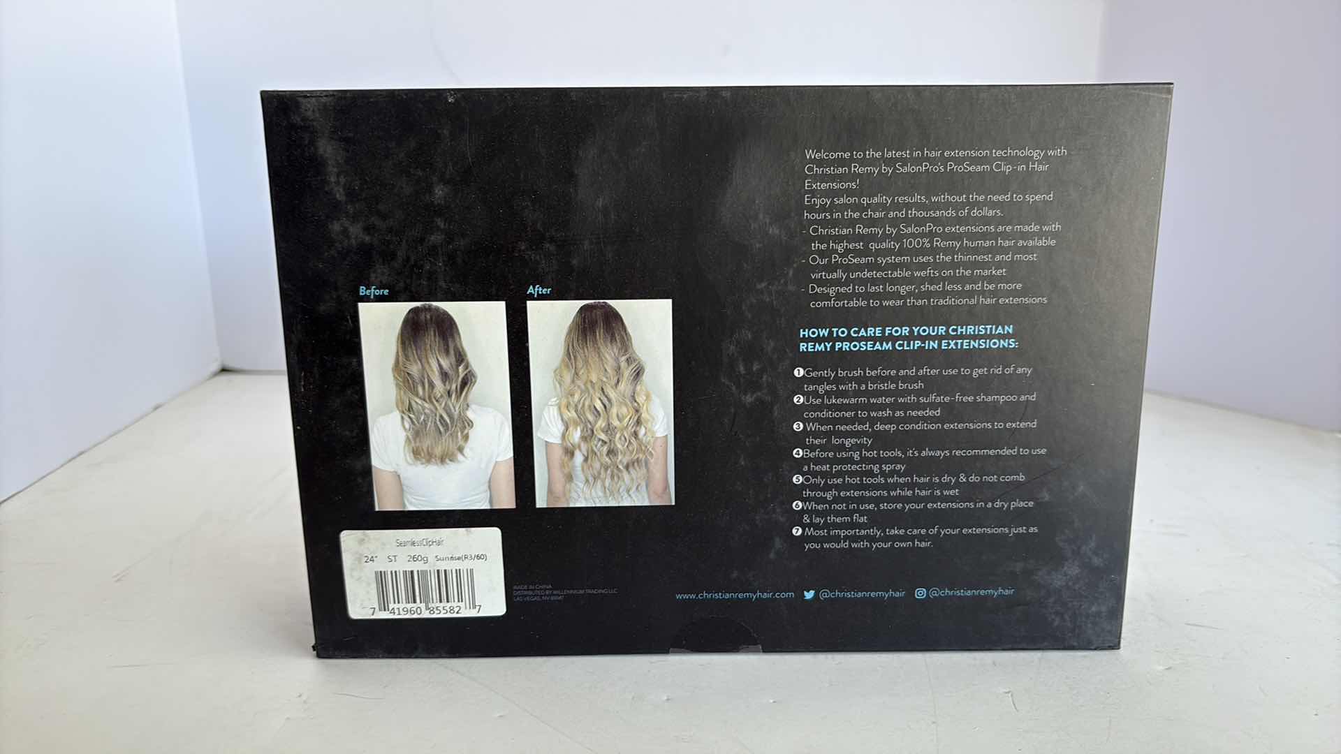 Photo 1 of SALONPRO CHRISTIAN REMY PRO SEAM CLIP IN HAIR EXTENSIONS 24” 260g “SUNRISE”
