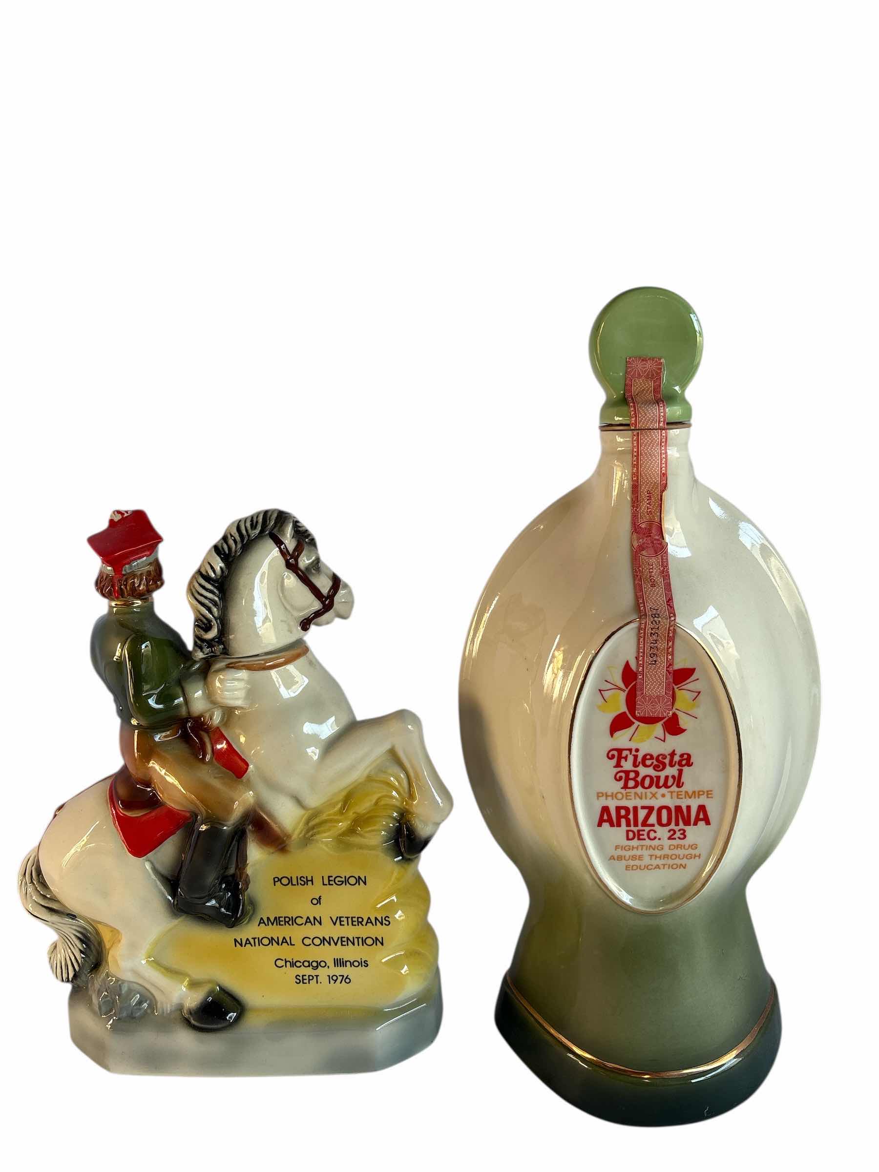 Photo 1 of 2 PCS-VINTAGE MR.BOSTON AND JIM BEAM DECANTERS H13.5”