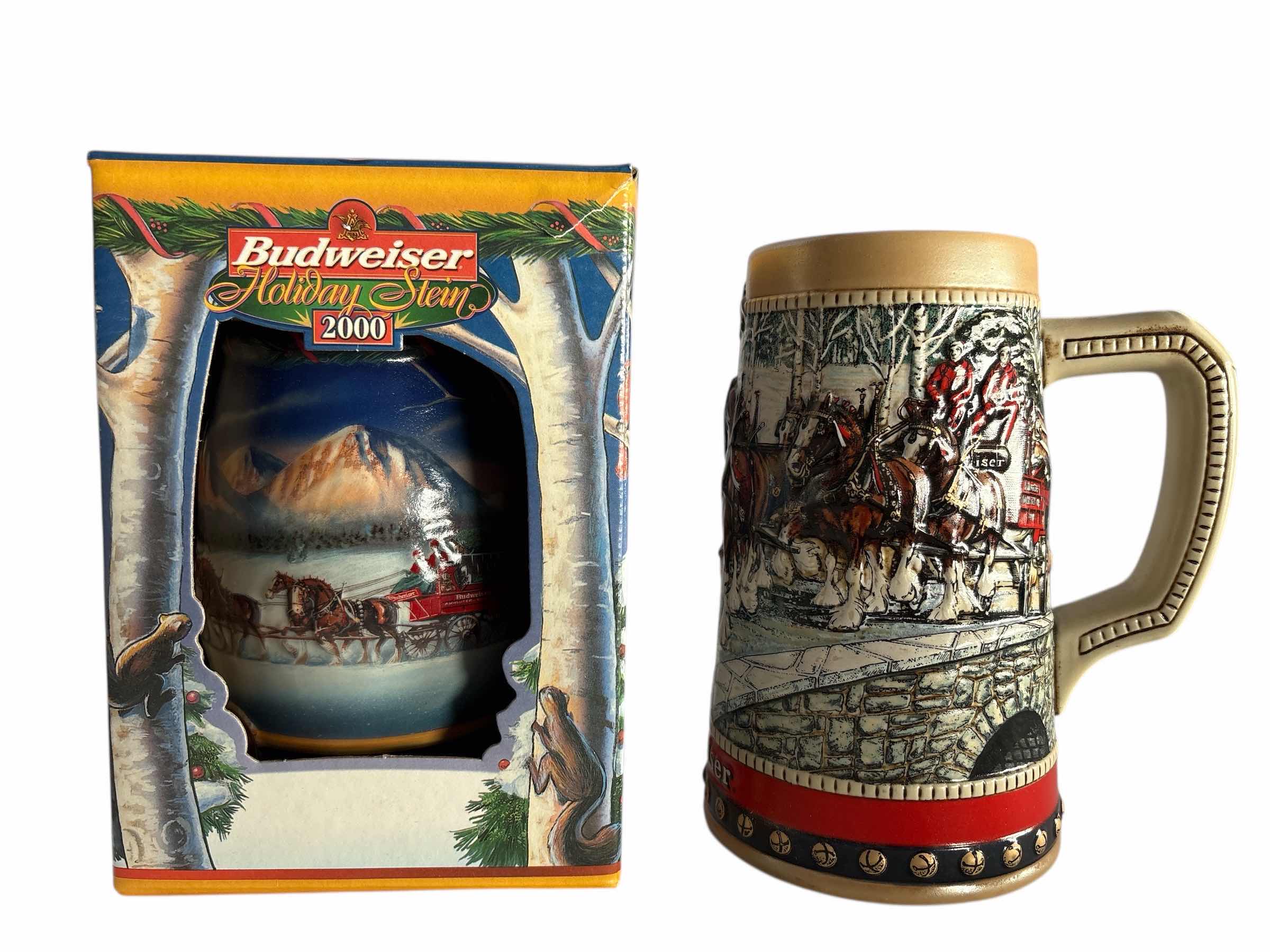 Photo 1 of 2-BUDWEISER HOLIDAY BEER STEIN'S H7”