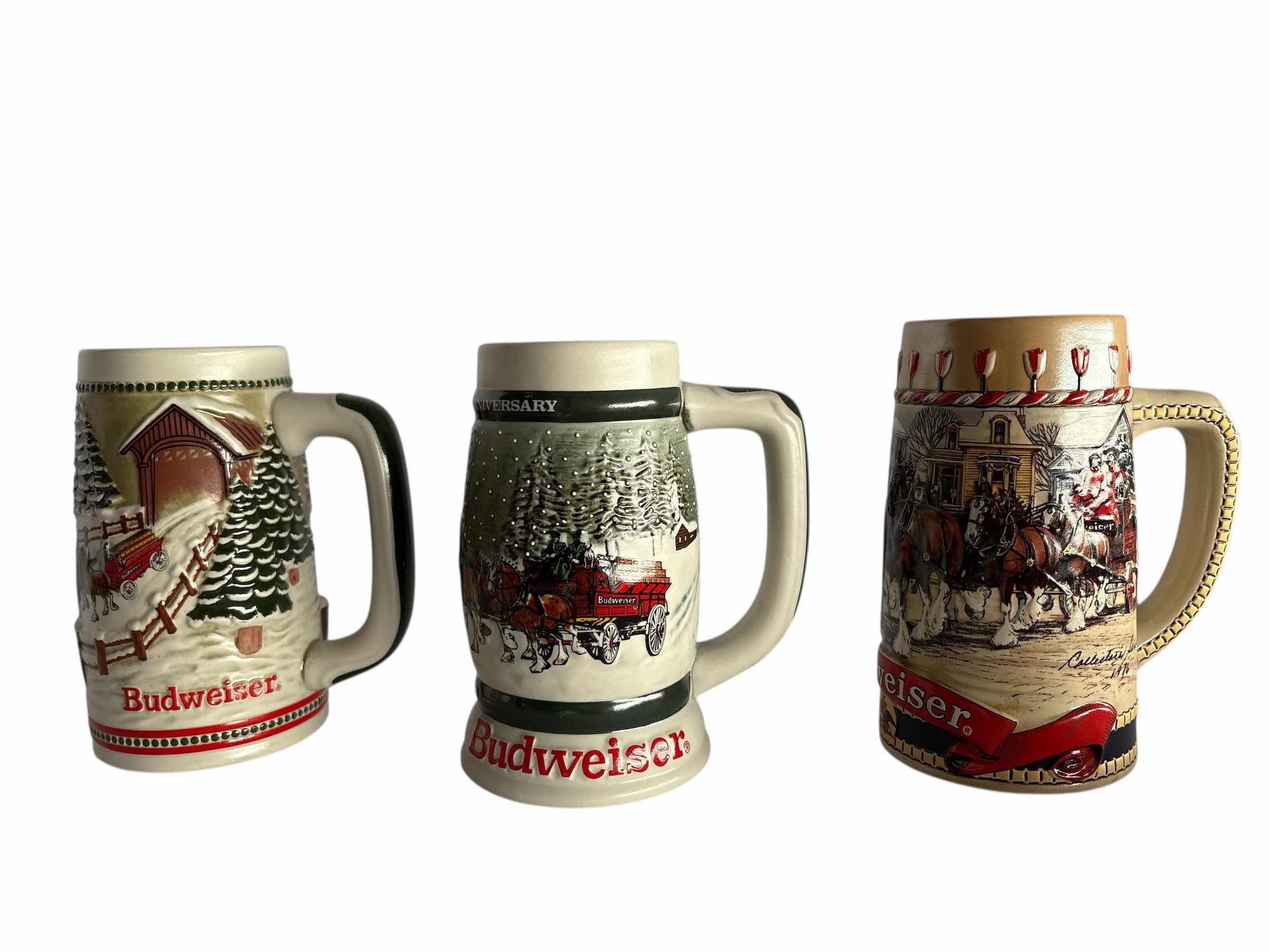 Photo 1 of 3-BUDWEISER HOLIDAY BEER STEIN H6.5”