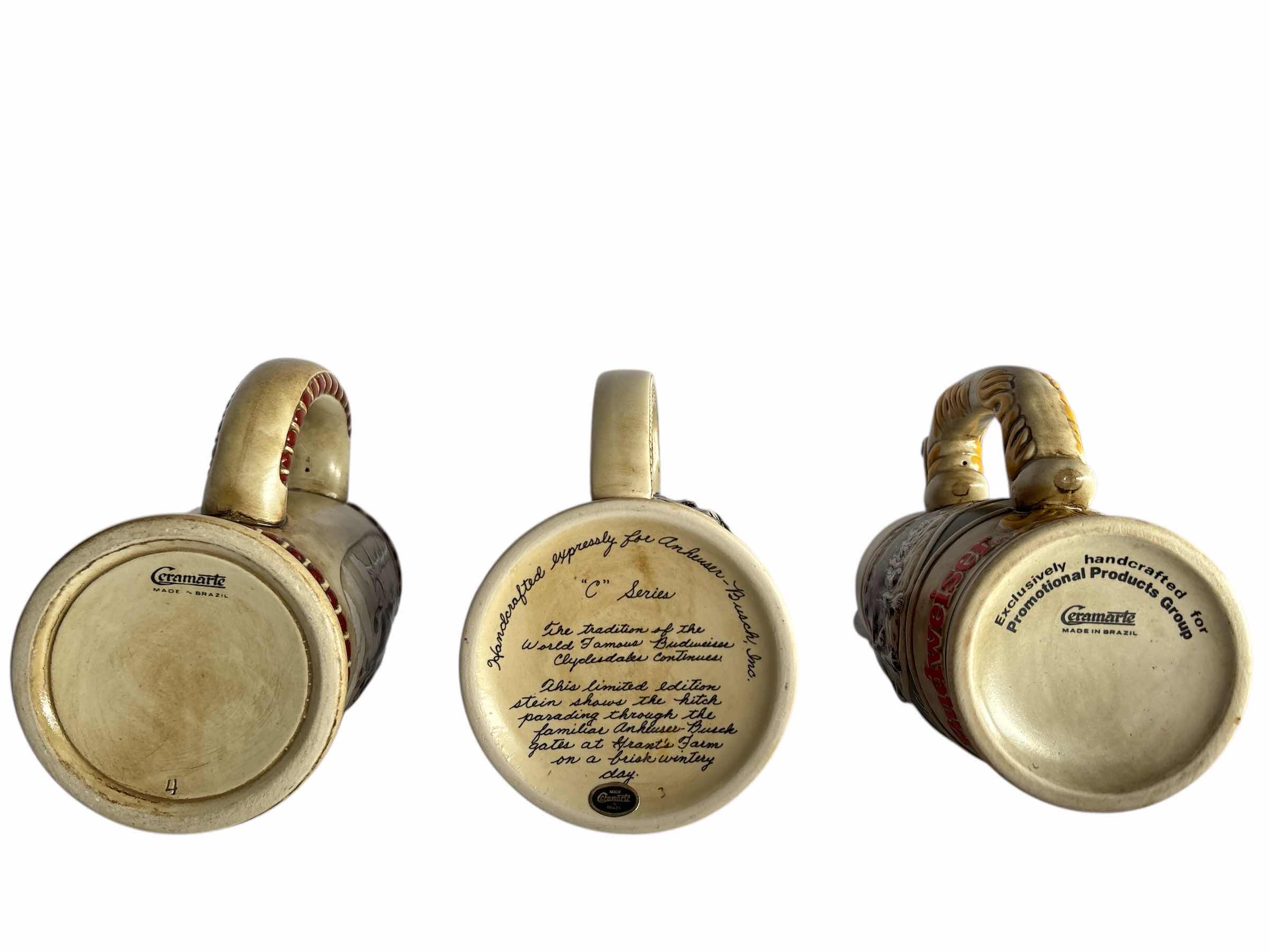 Photo 1 of 3-BUDWEISER HOLIDAY BEER STEIN H6.5”