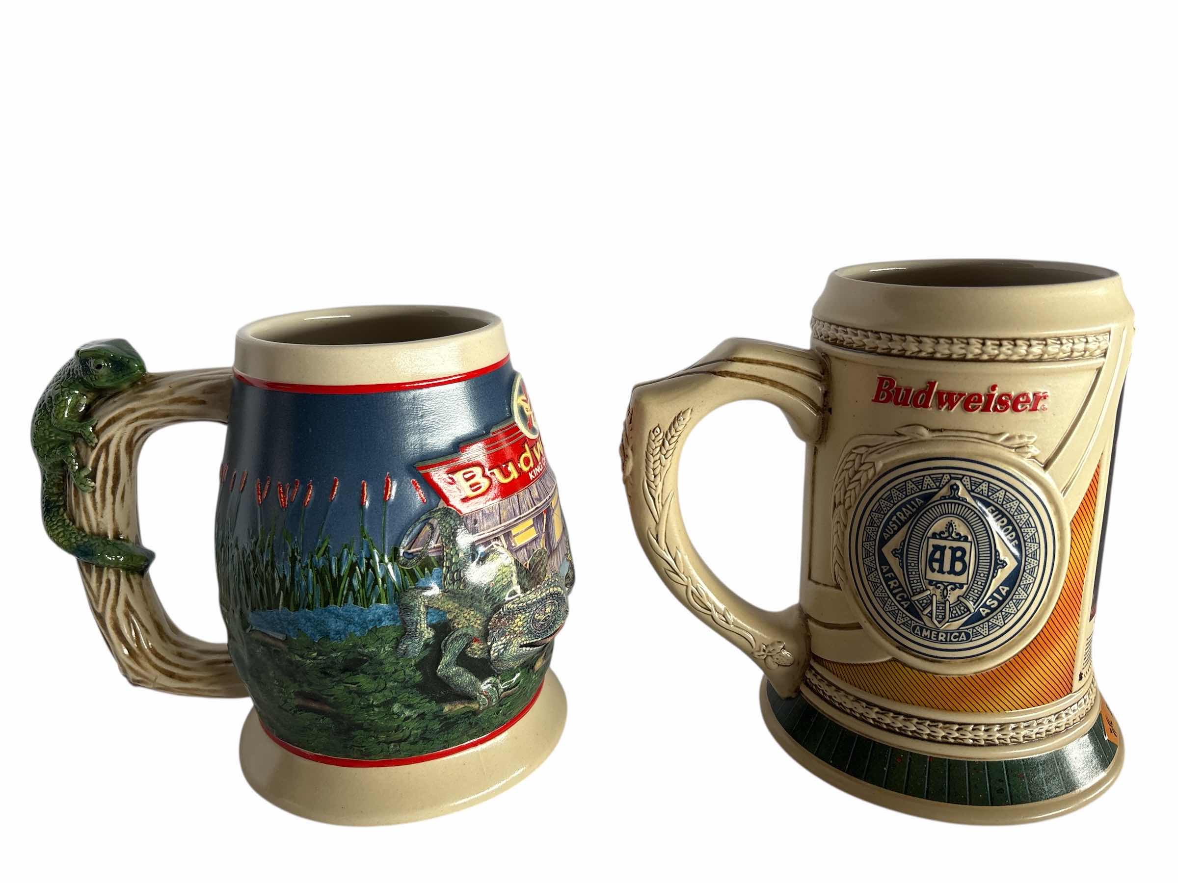 Photo 1 of 2-BUDWEISER LOUIE AND FRANK BEER STEIN'S H6.5”