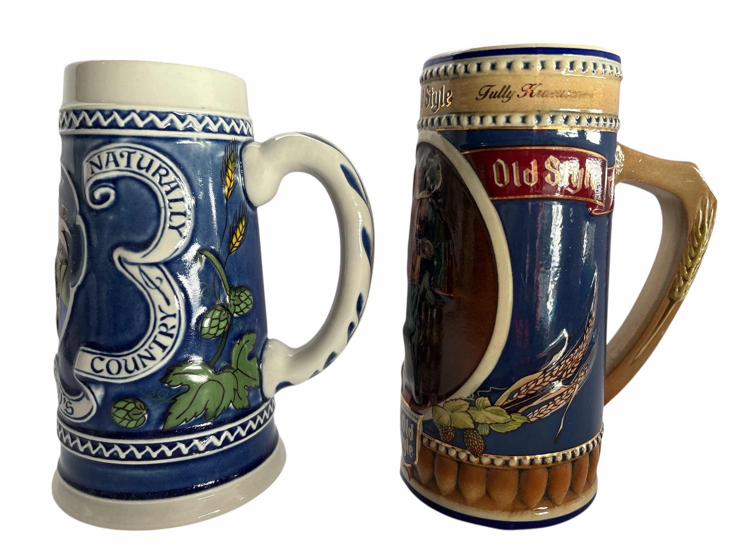 Photo 1 of 2-OLD STYLE BEER STEIN'S H7.75”