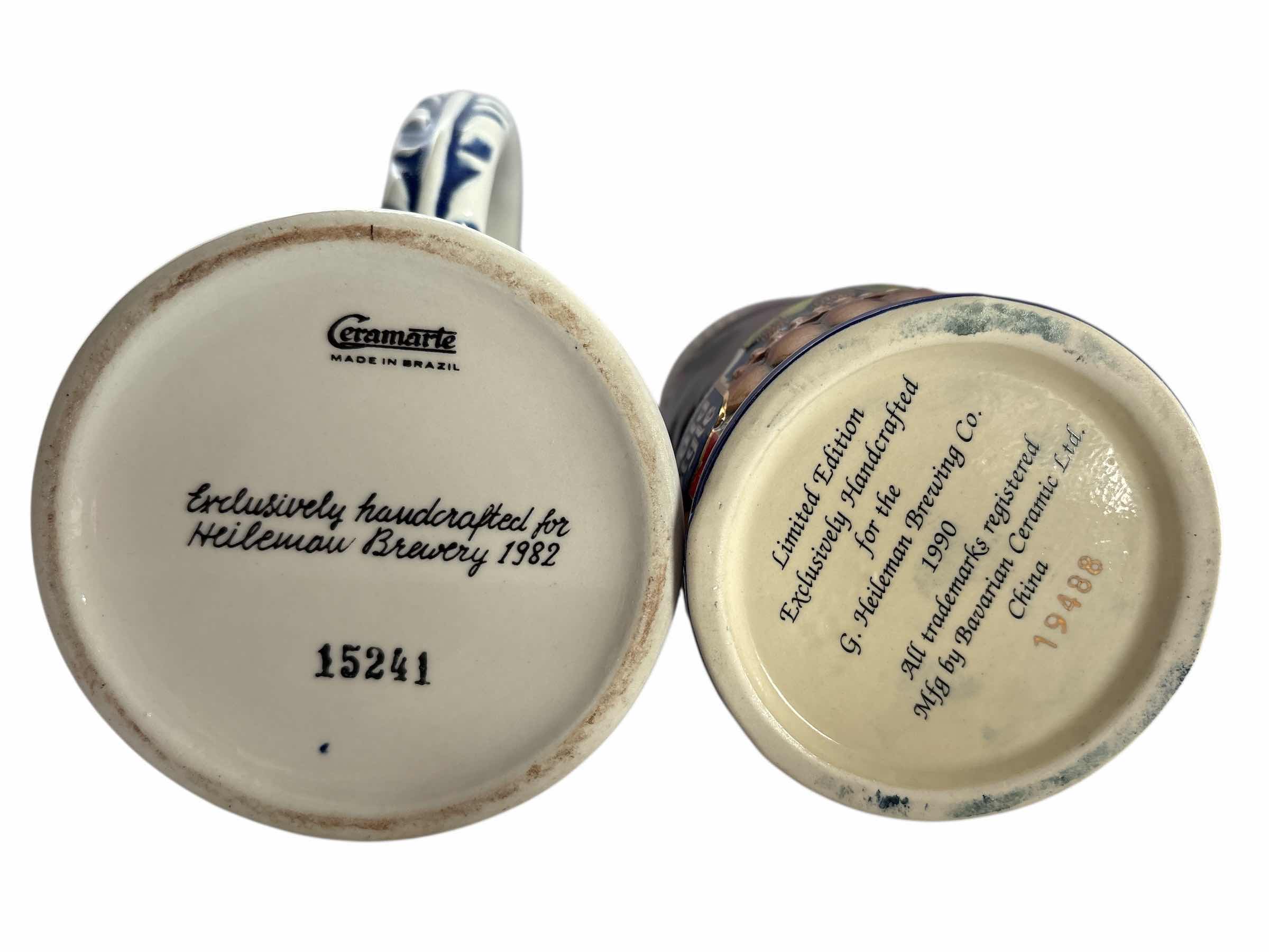 Photo 1 of 2-OLD STYLE BEER STEIN'S H7.75”