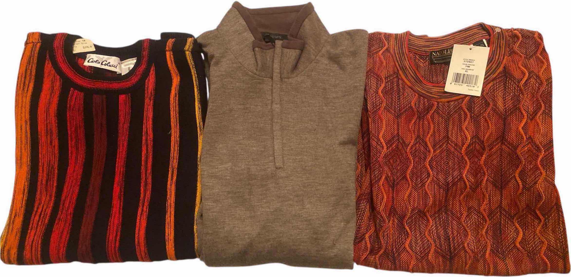 Photo 1 of 3 - NEW DESIGNER SWEATERS MENS SIZE XL (2 WITH TAGS)