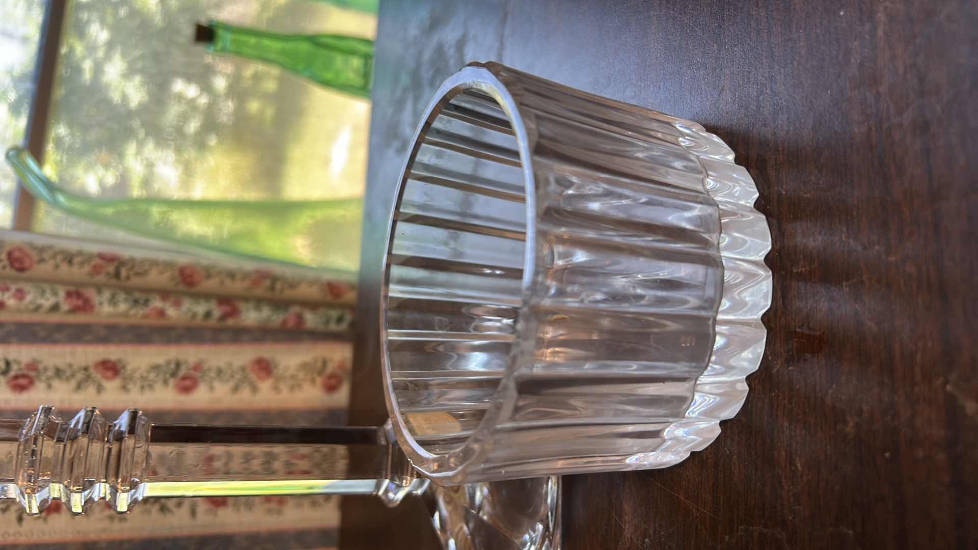 Photo 1 of 4 PC VINTAGE CRYSTAL ITEMS – BERKELEY HOUSE LEAD CRYSTAL DECANTER, CANDLEHOLDER, VASE & BOWL (TALLEST H15.5”)