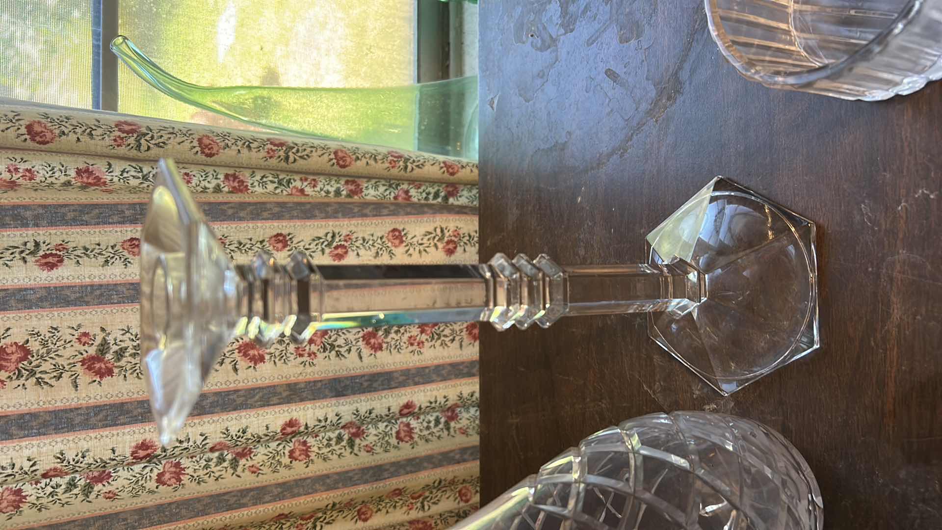 Photo 1 of 4 PC VINTAGE CRYSTAL ITEMS – BERKELEY HOUSE LEAD CRYSTAL DECANTER, CANDLEHOLDER, VASE & BOWL (TALLEST H15.5”)