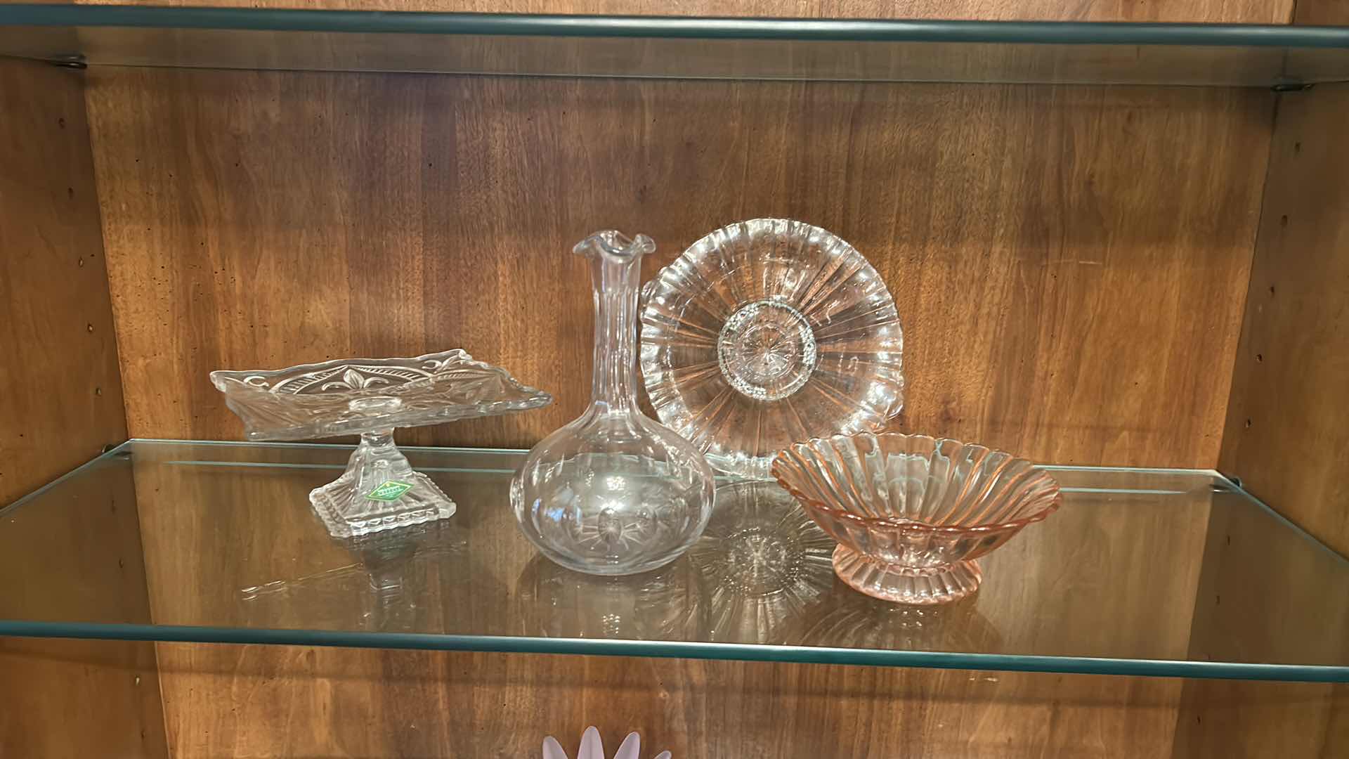Photo 1 of VINTAGE PINK AND CLEAR DEPRESSION GLASS ITEMS.