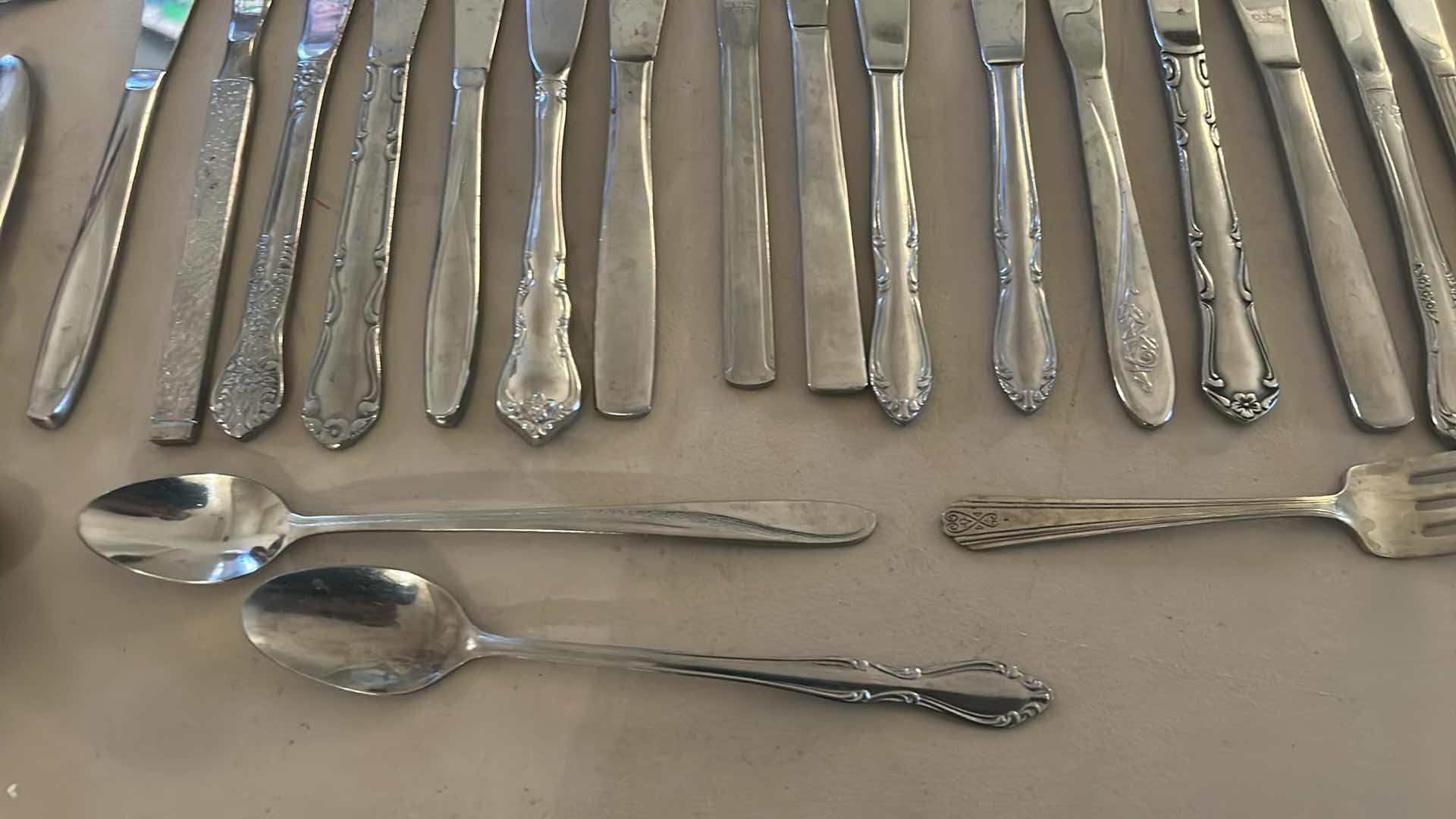 Photo 1 of 44 STAINLESS STEEL AND SILVER PLATED SILVERWARE