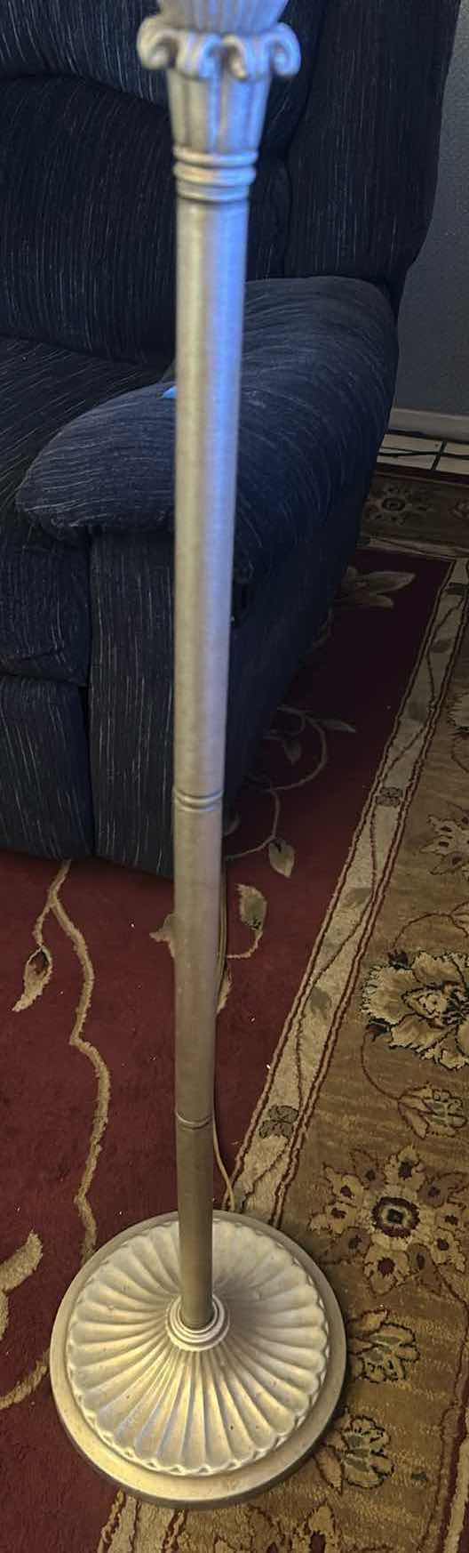 Photo 1 of SILVER BASE FLOOR LAMP W GOSO LAMPSHADE H 55"