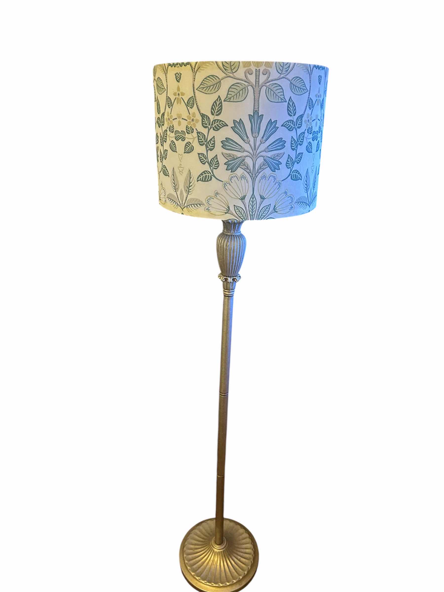 Photo 1 of SILVER BASE FLOOR LAMP W GOSO LAMPSHADE H 55"