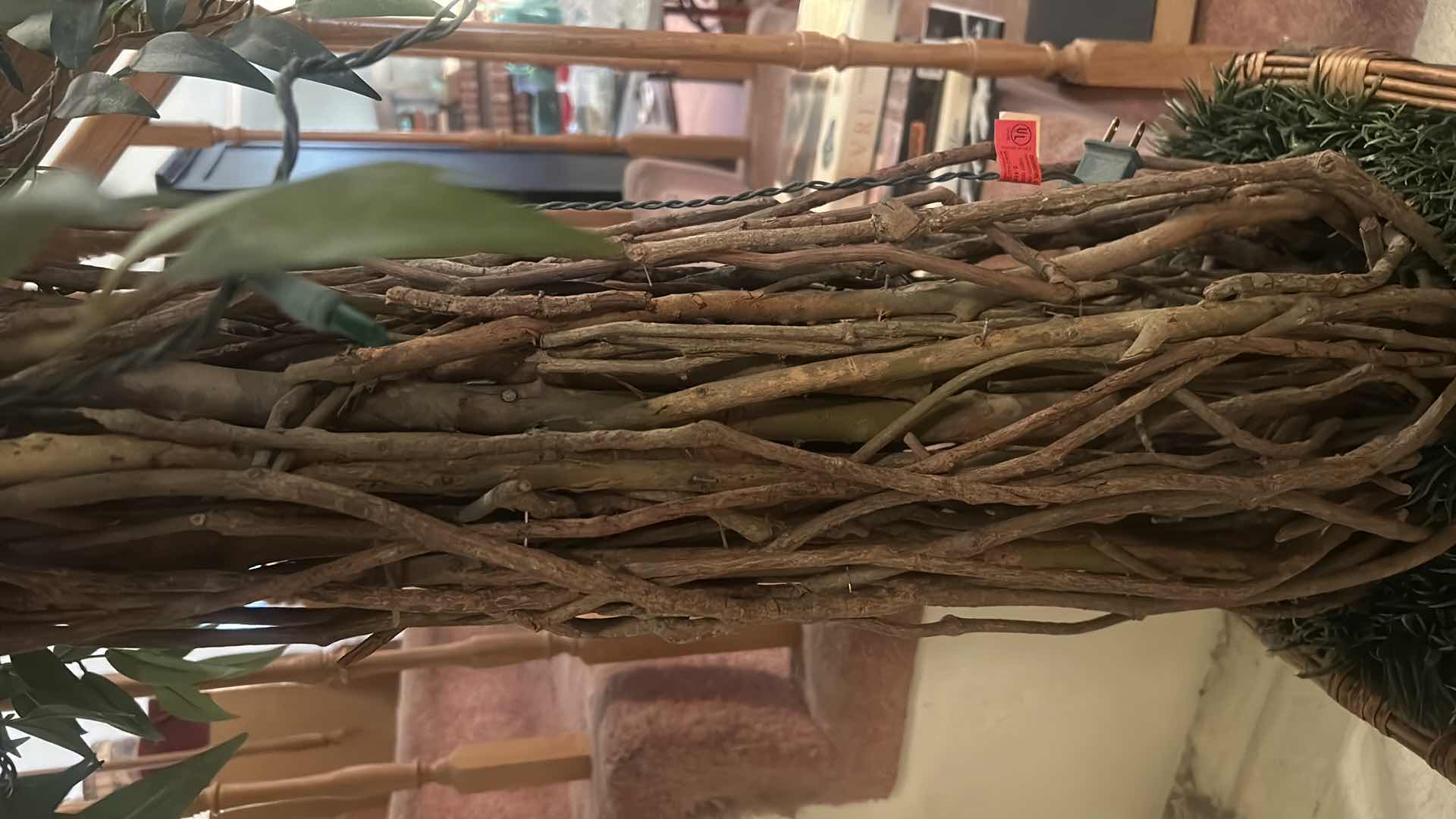 Photo 1 of DECORATIVE ARTIFICIAL FICUS TREE WOVEN LIANA TRUNK IN WICKER PLANTER H 8FT