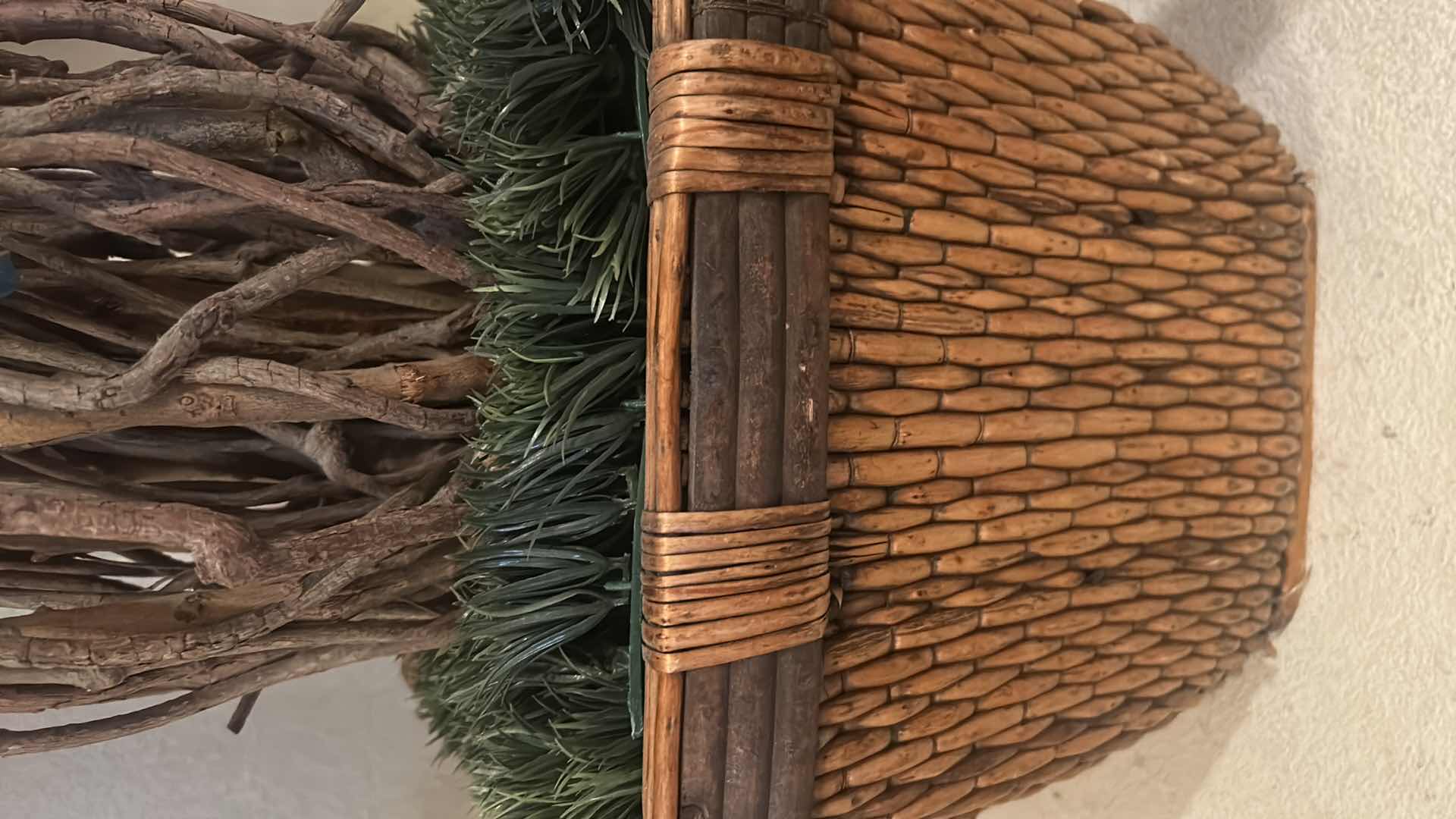 Photo 1 of DECORATIVE ARTIFICIAL FICUS TREE WOVEN LIANA TRUNK IN WICKER PLANTER H 8FT