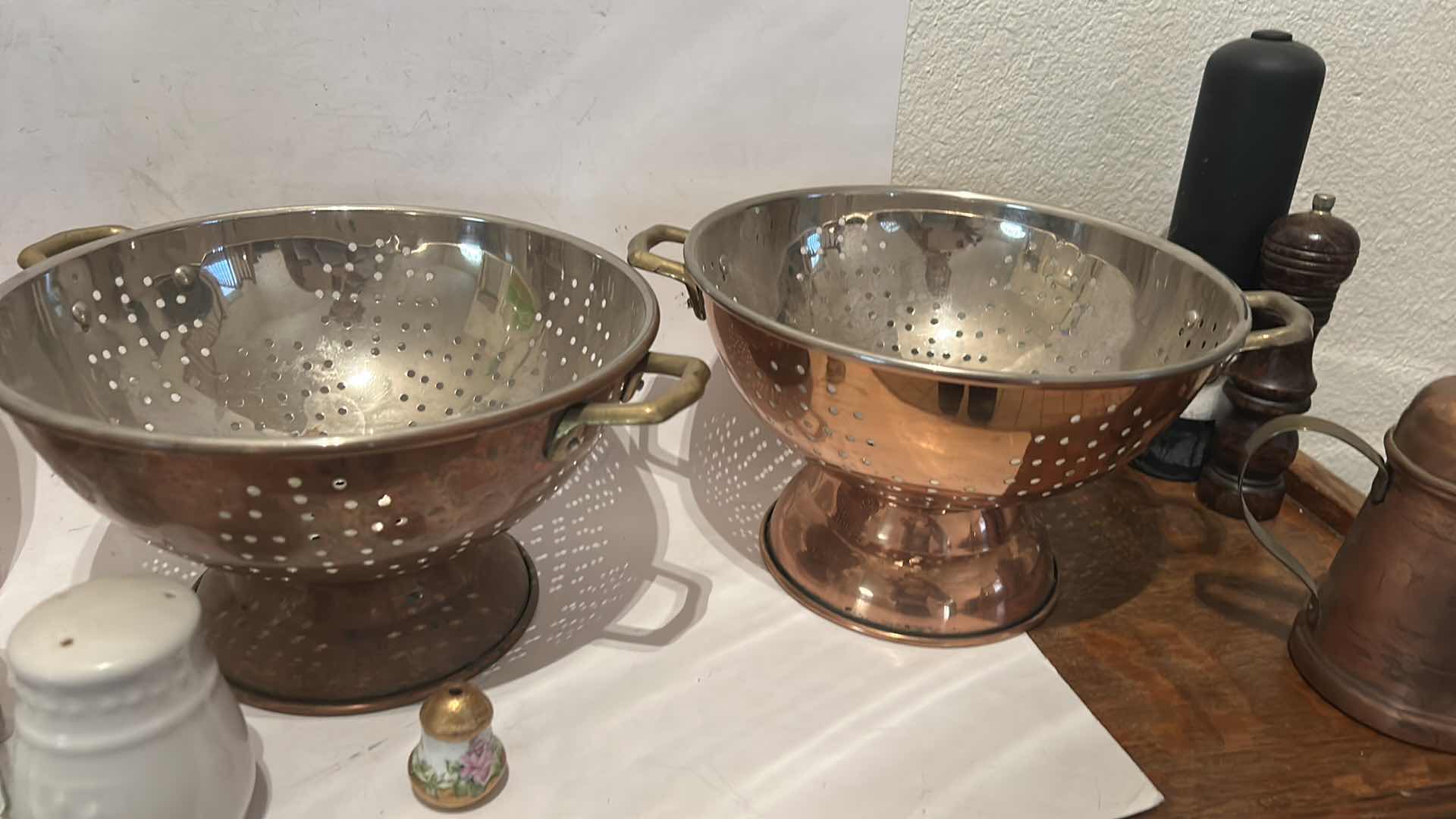 Photo 1 of KITCHEN ITEMS- BRASS COLANDERS & MORE