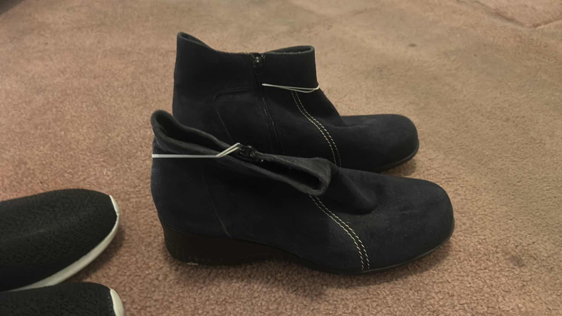 Photo 1 of BLACK SLIP ONS AND ANKLE BOOTS SIZE 9 WOMENS