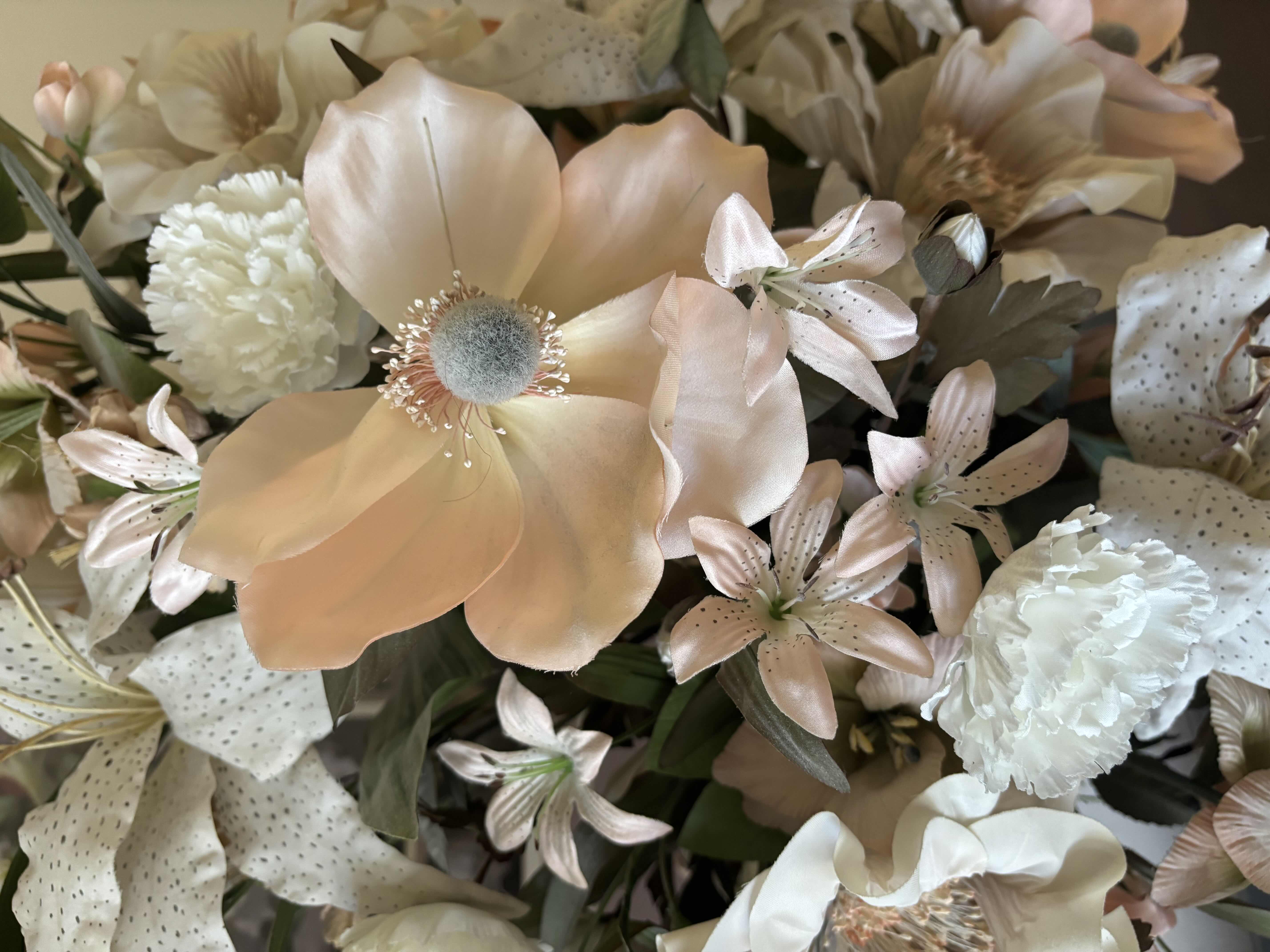 Photo 1 of DECORATIVE ARTIFICIAL FLOWERS IN LIGHT PINK VASE H43”