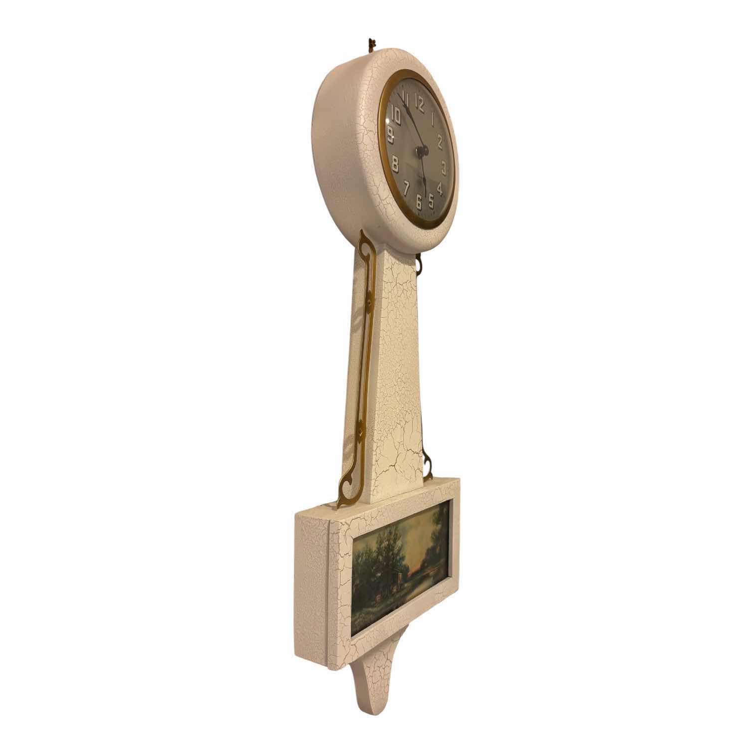 Photo 1 of VINTAGE BANJO STYLE WALL CLOCK H21.5”