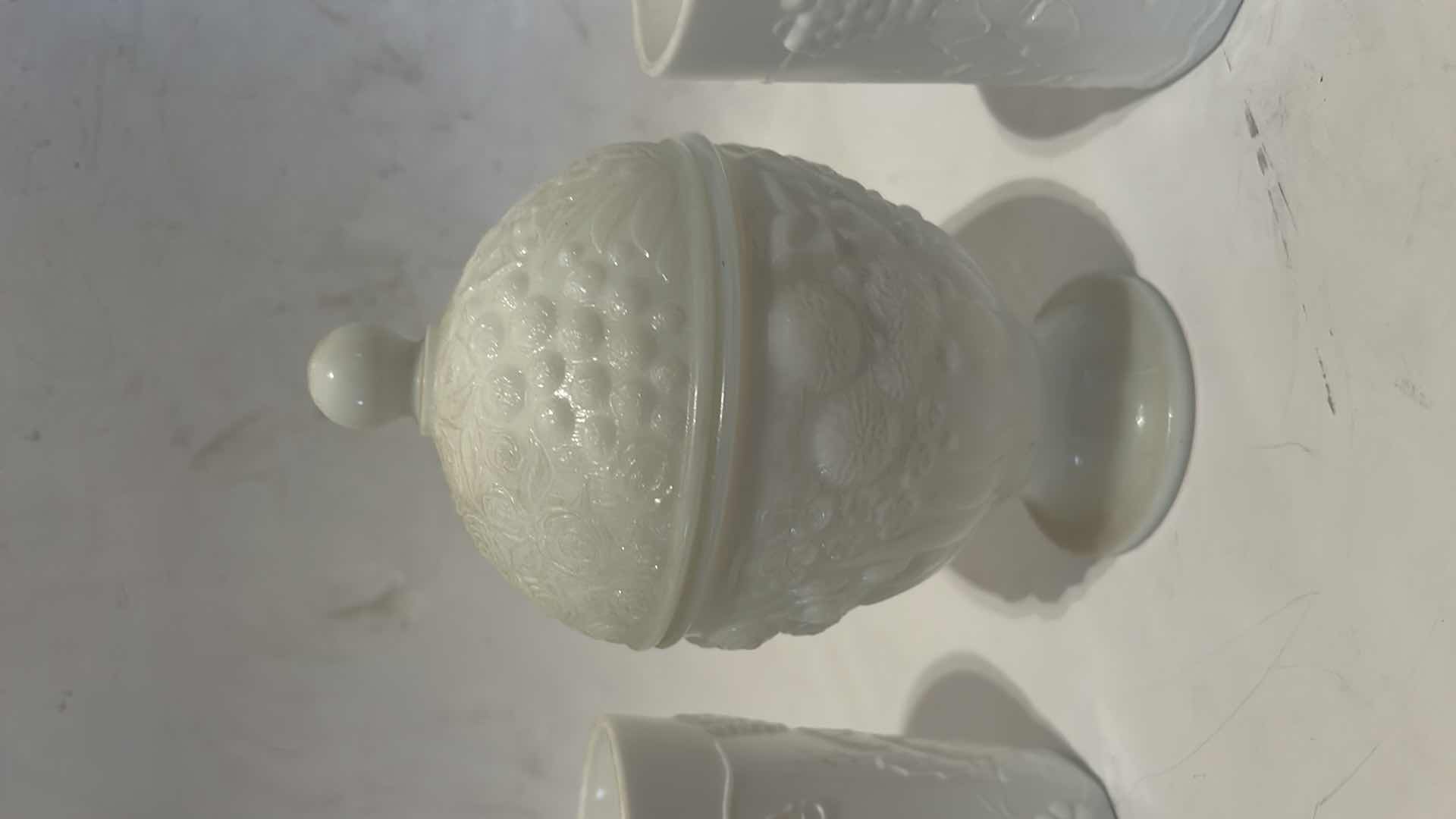 Photo 1 of 3 VINTAGE MILK GLASS PIECES (TALLEST H6.25”)