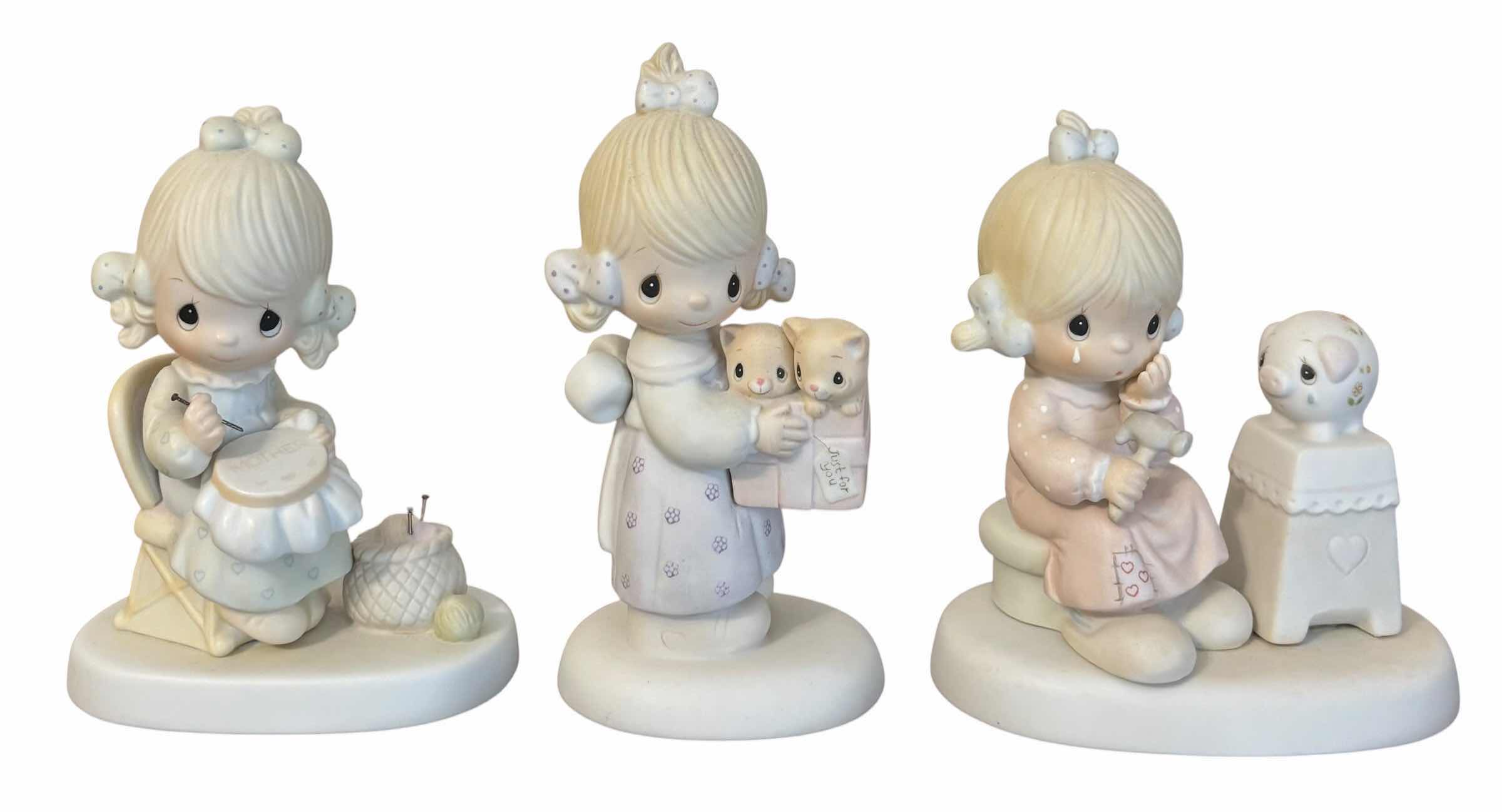 Photo 1 of PRECIOUS MOMENTS FIGURINES (3) (TALLEST H5.5”)