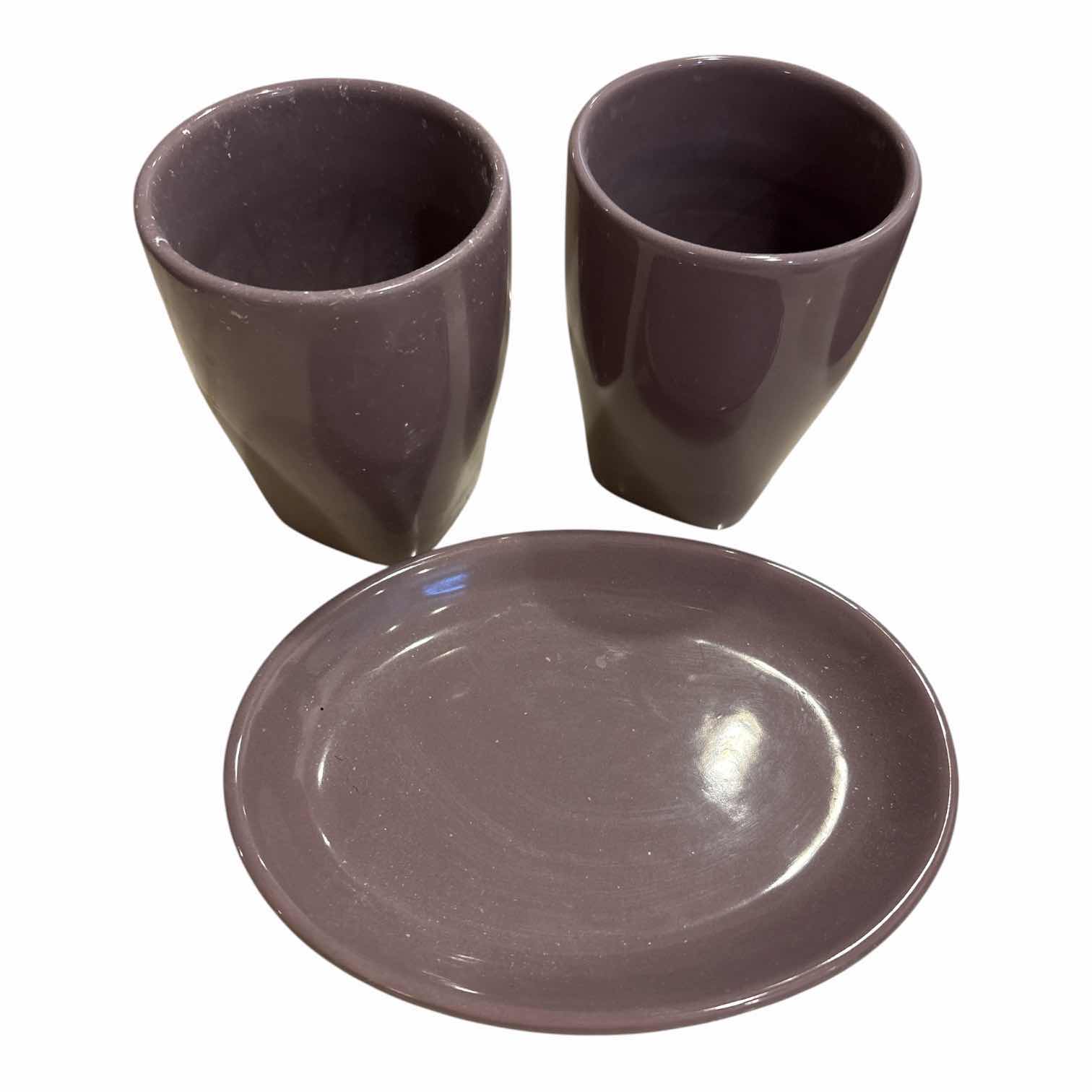 Photo 1 of (5)PCS CERAMIC LAVENDER BATHROOM ACCESSORIES AND PLASTIC KLEENEX COVER