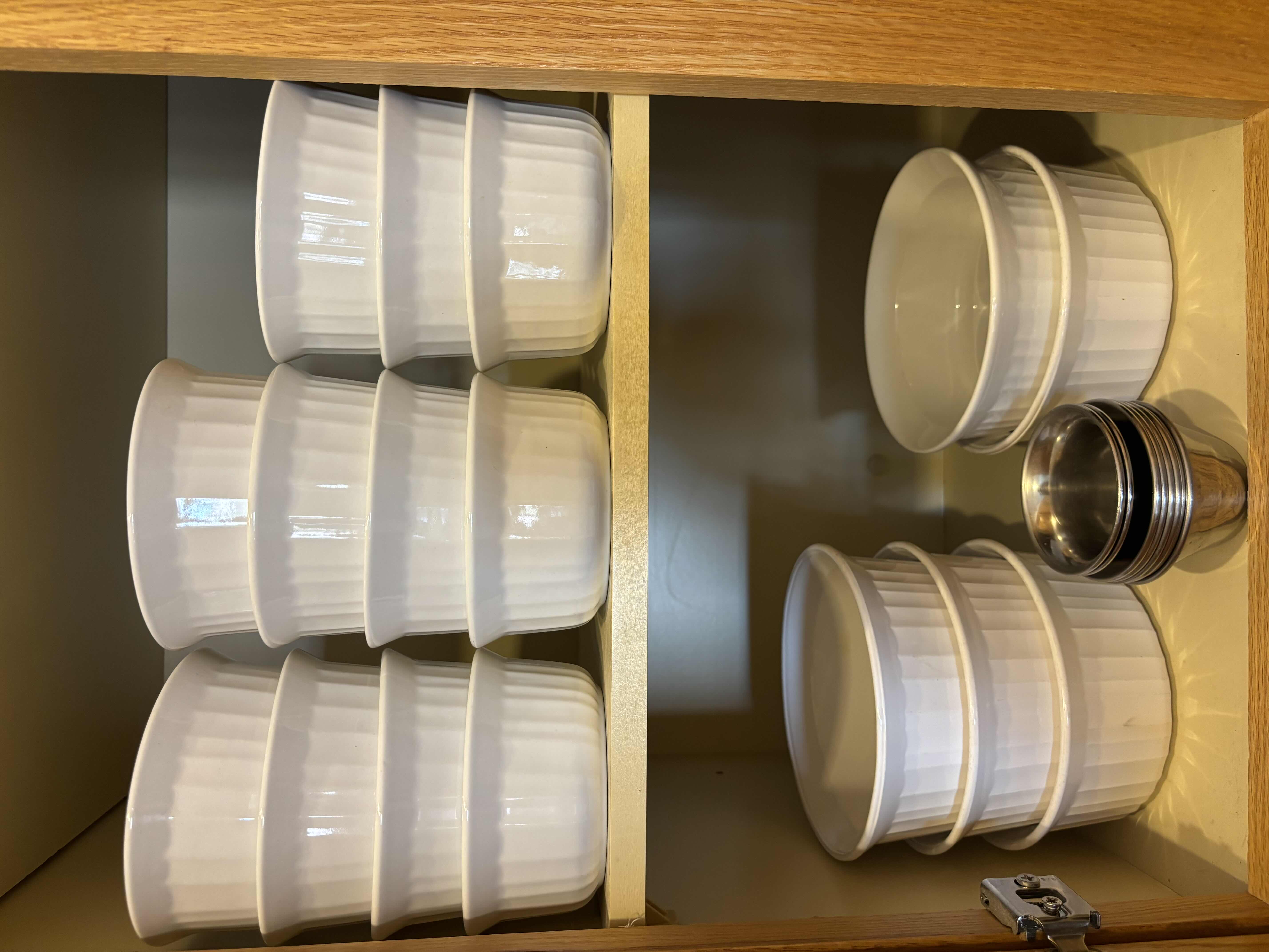 Photo 1 of CORNINGWARE RAMEKINS (16) & METAL CONDIMENT CUPS (8)