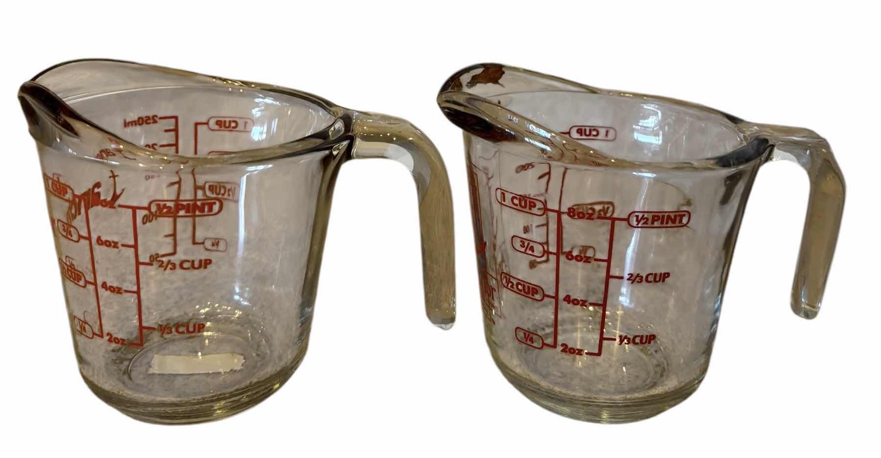Photo 1 of VINTAGE ANCHOR HOCKING GLASS MEASURING CUPS (4)