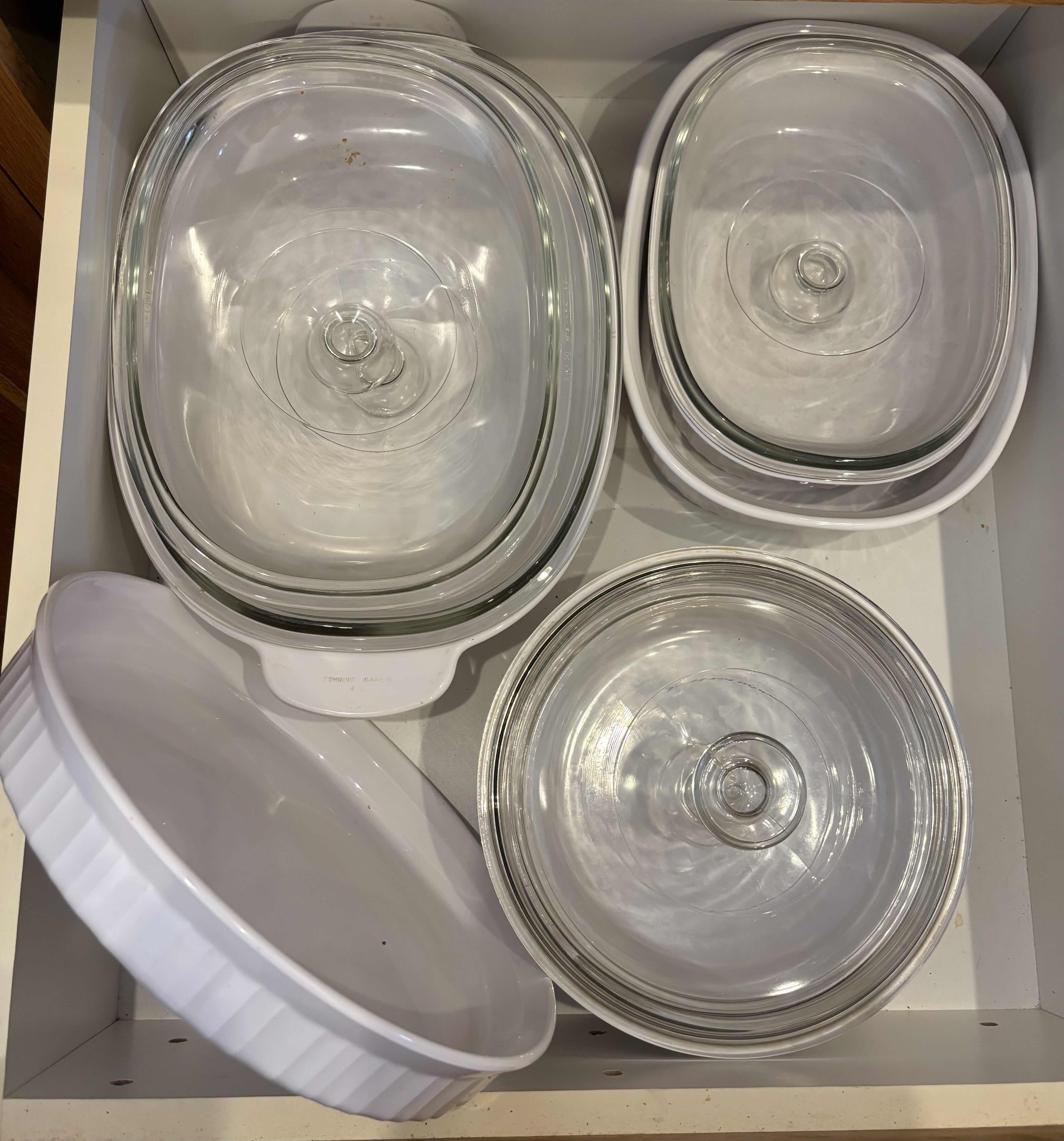 Photo 1 of CONTENTS OF KITCHEN DRAWER: CORNINGWARE DISHES