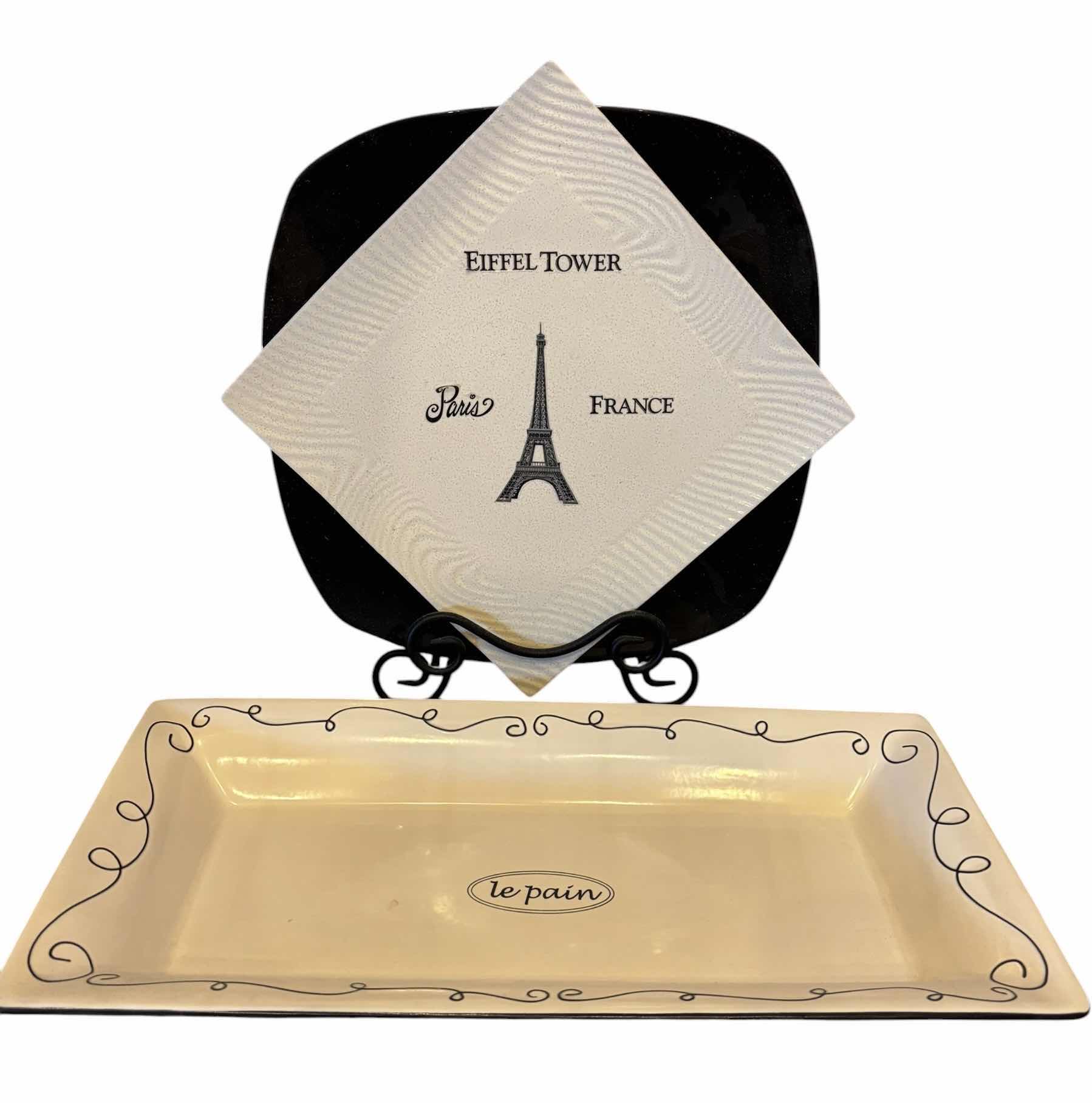 Photo 1 of DECORATIVE PLATE H14.5” & DISH 18” X H9” WITH PLATE STANDS (2)