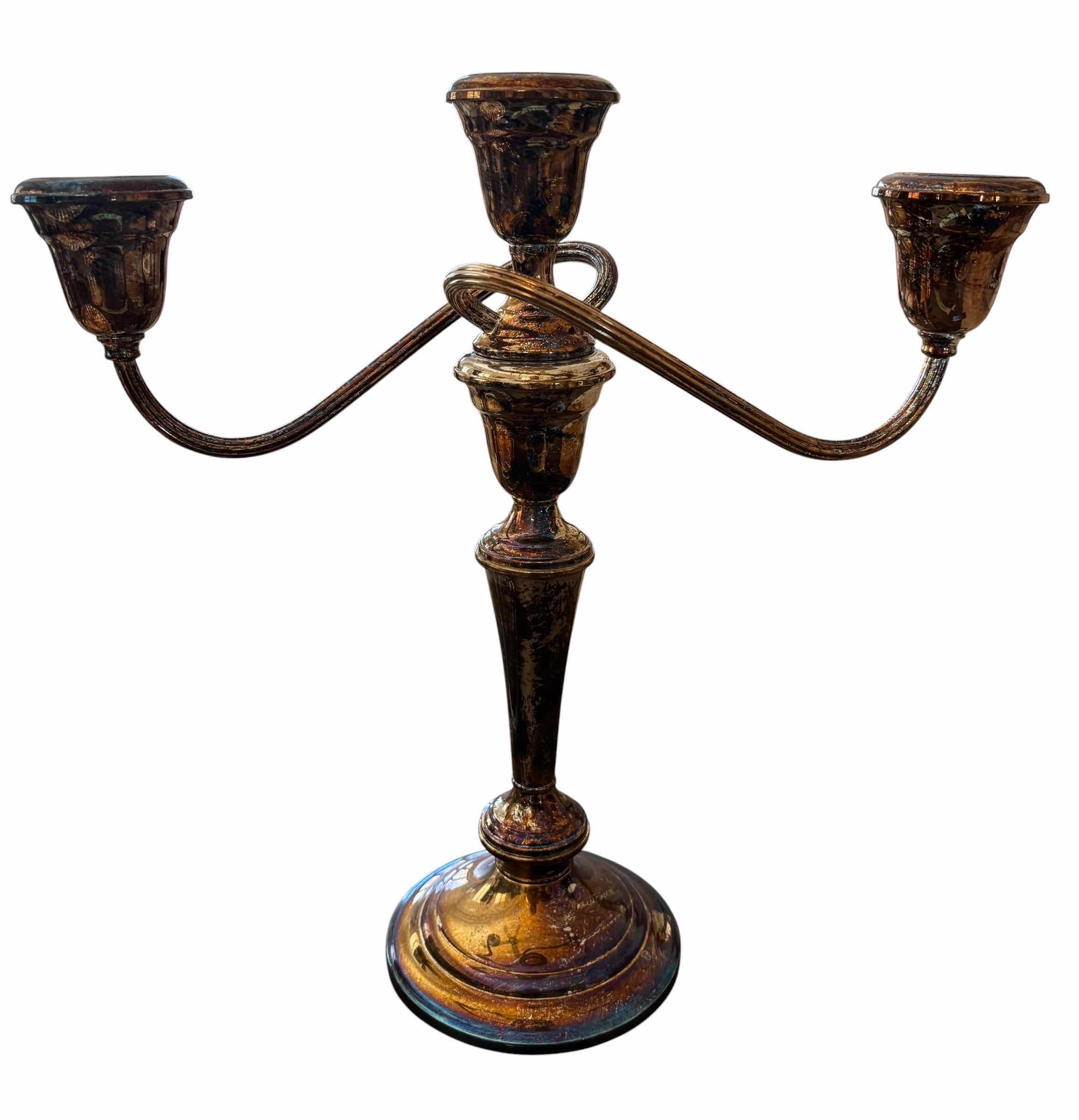 Photo 1 of VINTAGE SILVER PLATE 3-ARM CANDELABRAS (2)
