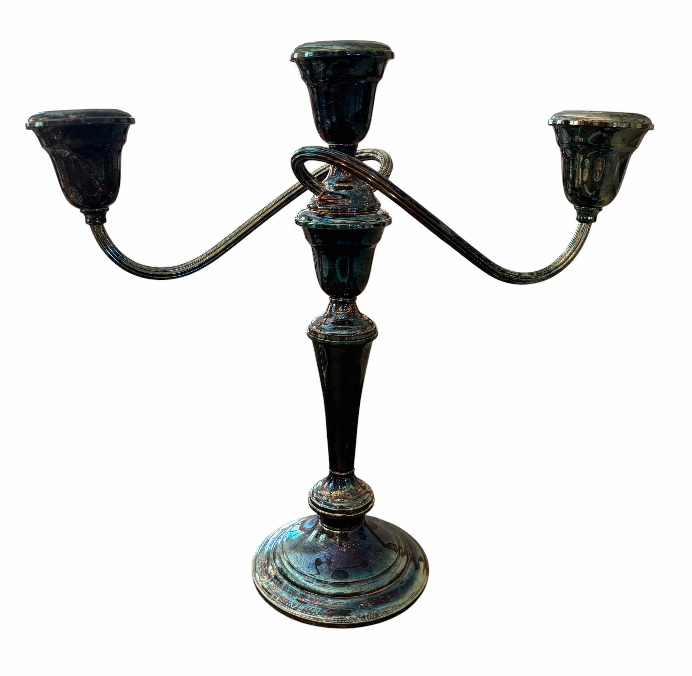 Photo 1 of VINTAGE SILVER PLATE 3-ARM CANDELABRAS (2)
