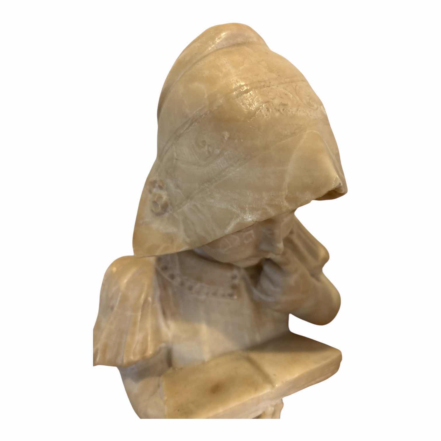 Photo 1 of ANTIQUE HAND-CARVED ONYX MARBLE FIGURE OF GIRL READING BOOK H11.5” $1670