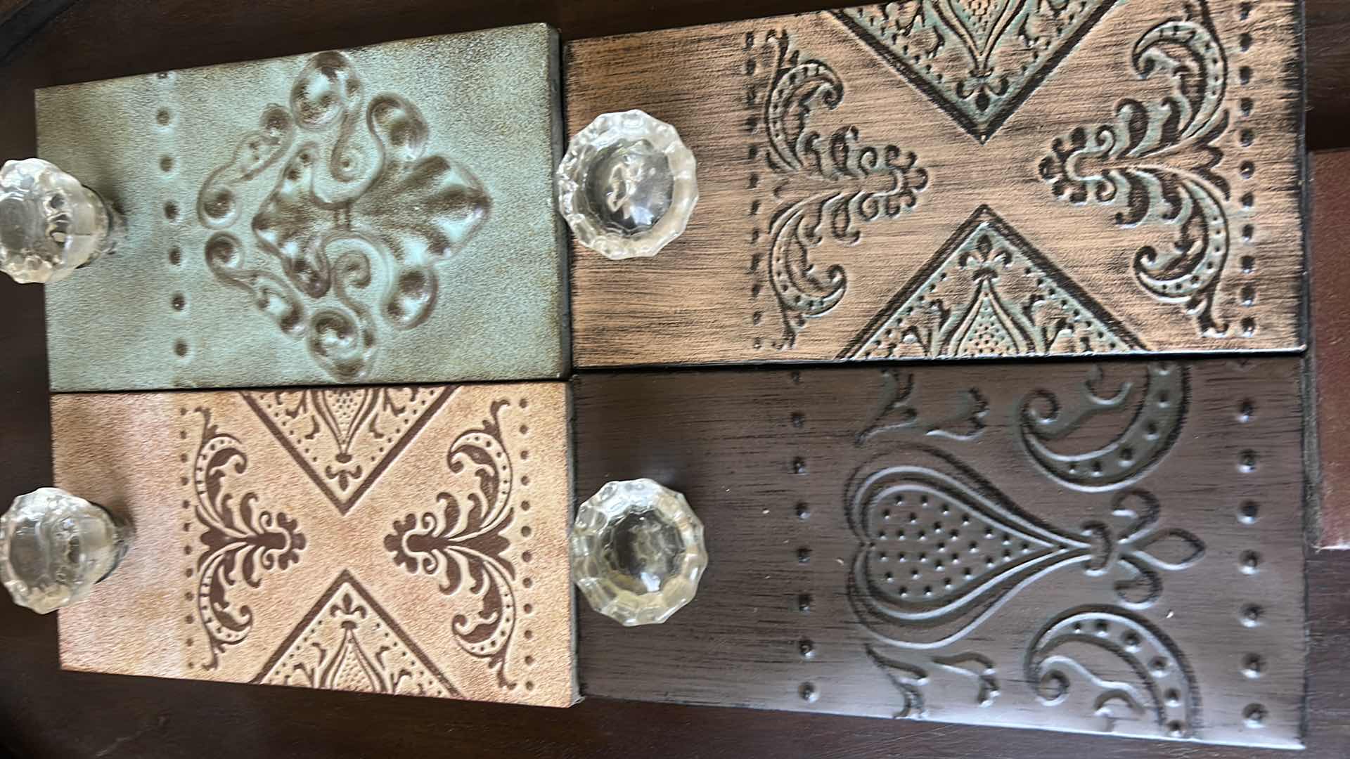 Photo 1 of 5- DECORATIVE WALL PLAQUES TIN COVERED WOOD 10"