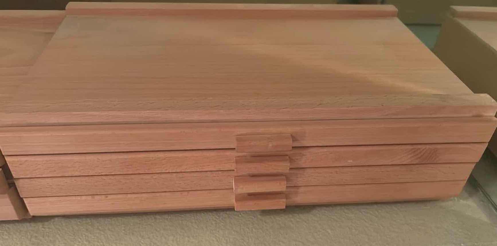 Photo 1 of 2- NATURAL WOOD ARTIST STORAGE CHEST W 3 & 4 DRAWERS