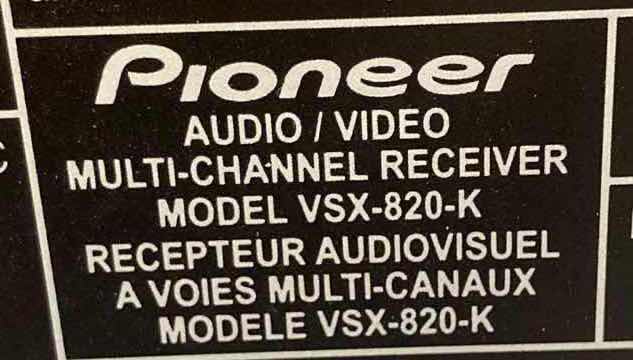 Photo 5 of PIONEER AUDIO/VIDEO MULTI- CHANNEL RECEIVER MODEL VSX-820-K