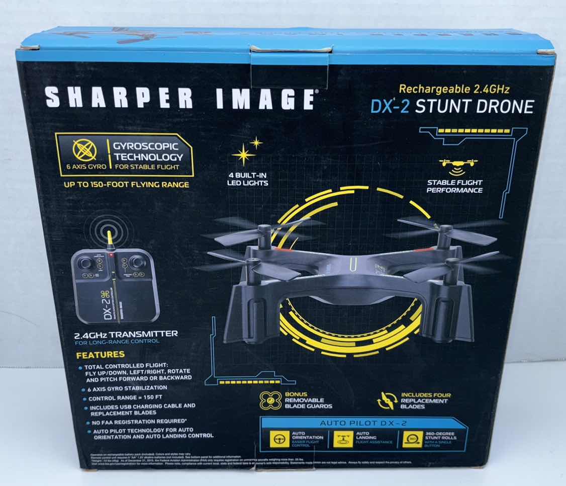 Photo 2 of NEW SHARPER IMAGE DX-2 STUNT DRONE, RECHARGEABLE 2.4GHz