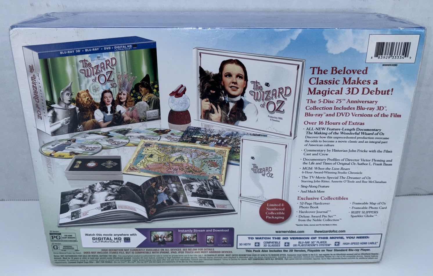 Photo 4 of NEW 75TH ANNIVERSARY THE WIZARD OF OZ BLU-RAY 3D LIMITED EDITION 5-DISC COLLECTION BOX SET (152,415 OF 220,000)