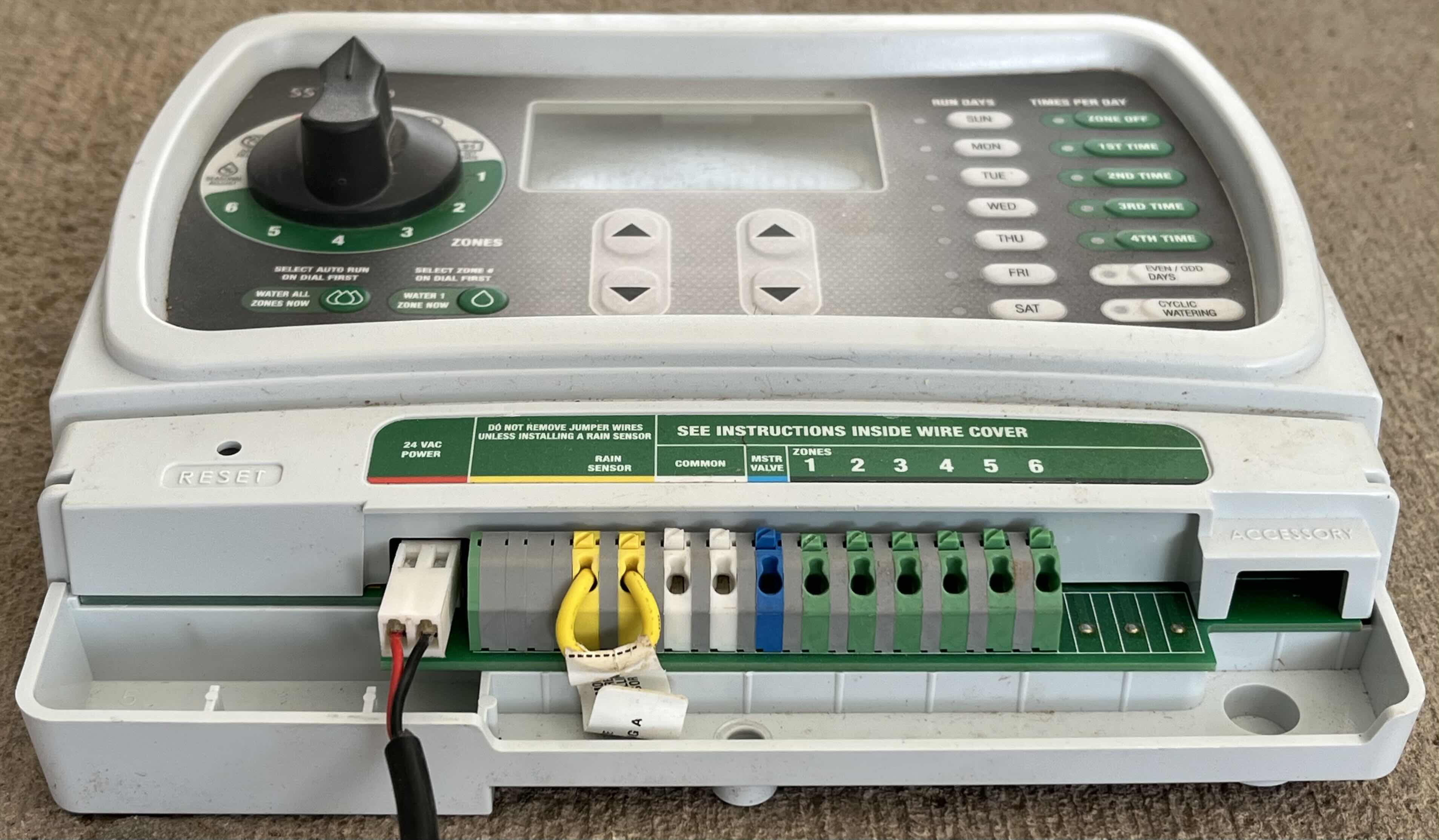 Photo 3 of RAINBIRD 6 ZONE LAWN SPRINKLER CONTROL PANEL MODEL SST-600IN