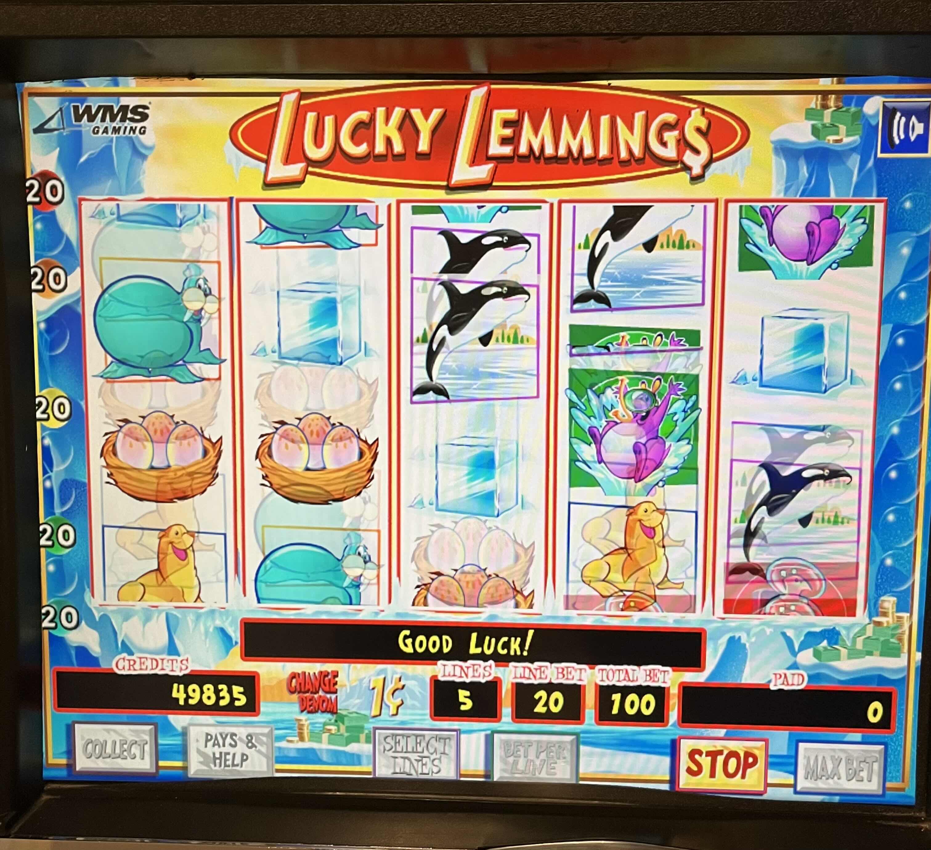 Photo 7 of WMS LUCKY LEMMING$ CASINO GAMING MACHINE MODEL BBV