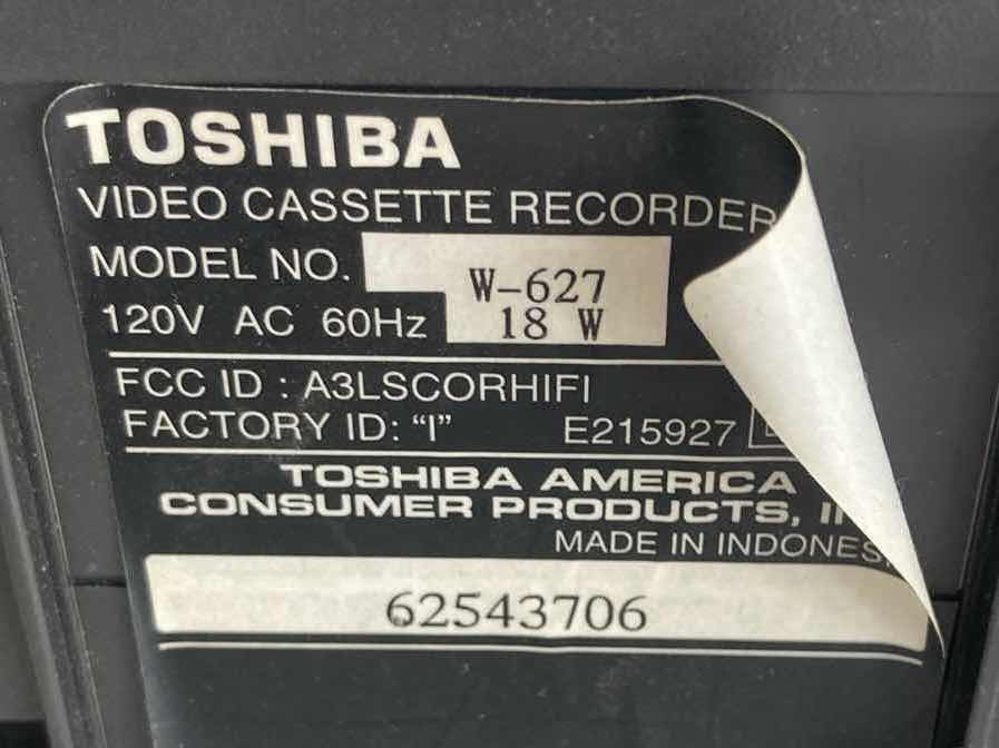 Photo 5 of TOSHIBA HI-FI STEREO VCR MODEL W-627