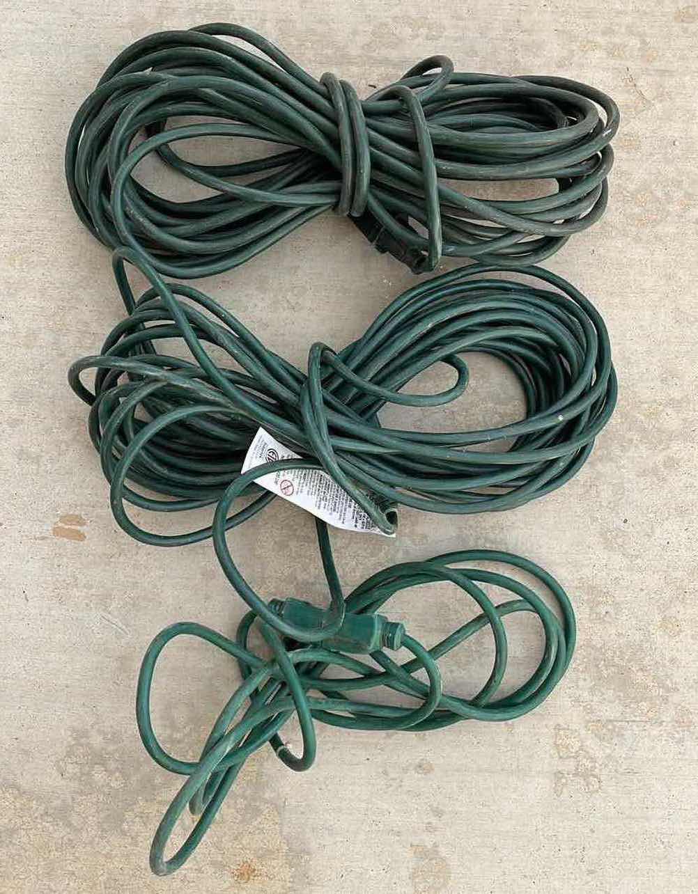 Photo 1 of GREEN EXTENSION CORDS-VARIOUS SIZES (3)