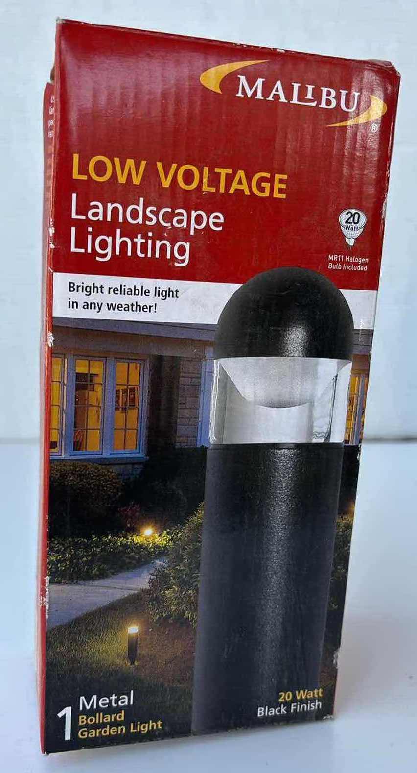 Photo 1 of NEW MALIBU LOW VOLTAGE LANDSCAPE LIGHTING 20W BOLLARD GARDEN LIGHT, METAL CONSTRUCTION/BLACK FINISH (8301-9300-01)