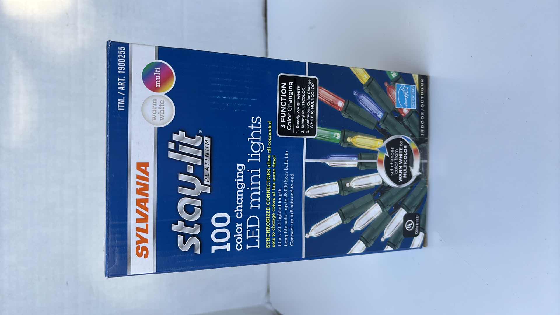 Photo 1 of NEW SYLVANIA STAY-LIT PLATINUM 100 COLOR CHANGING LED MINI LIGHTS, INDOOR/OUTDOOR, 33 FT LIGHTED LENGTH (1900255)