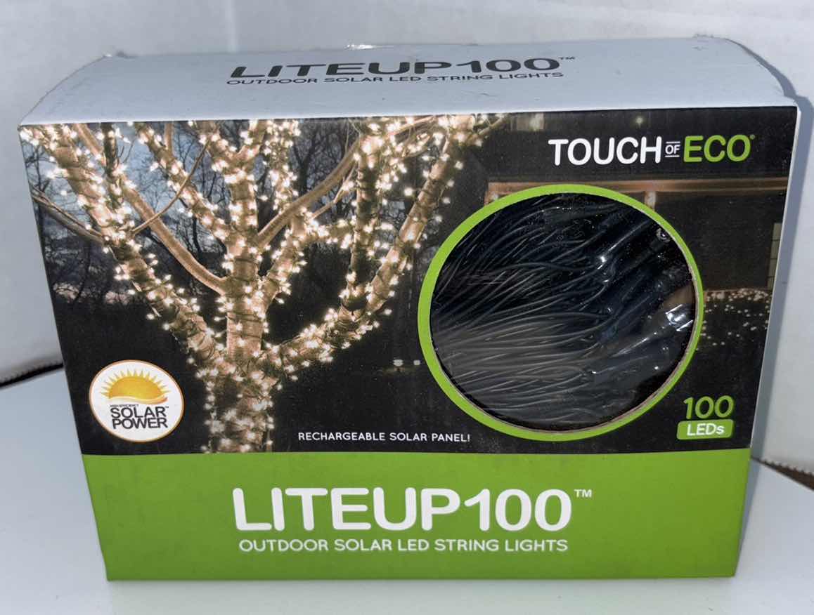 Photo 1 of NEW TOUCH OF ECO LITEUP 100 OUTDOOR SOLAR 100 LED STRING LIGHTS