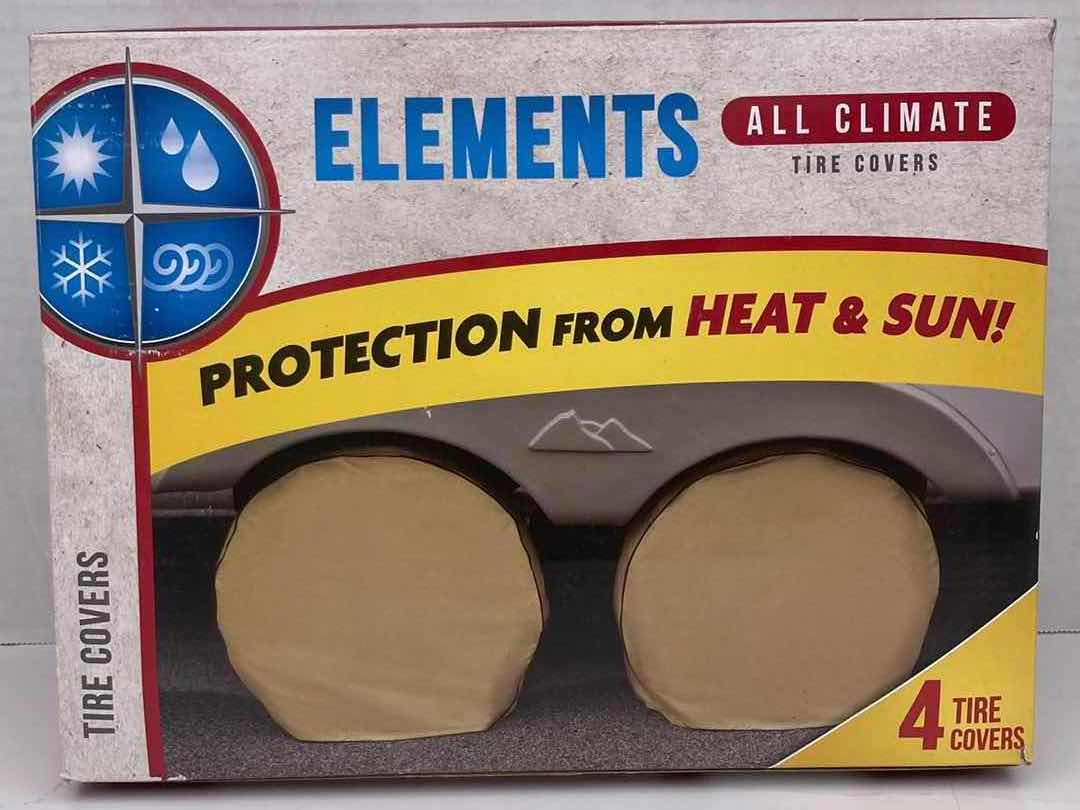 Photo 2 of NEW ELEMENTS SUN & HEAT PROTECTION BEIGE TIRE COVERS 4PK (TIRE SIZE 27”-29”)