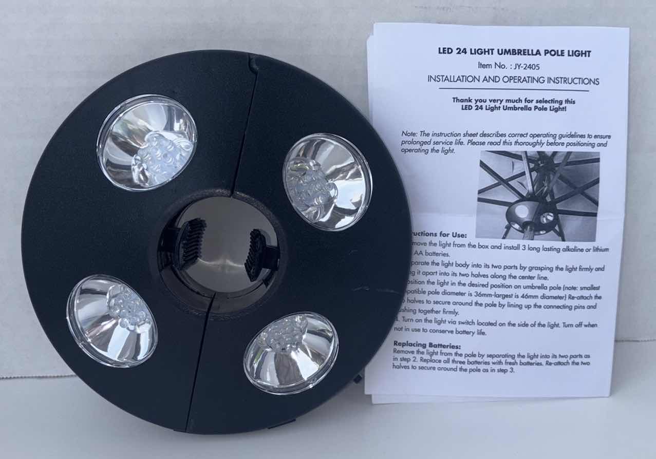 Photo 2 of NEW LED 24 LIGHT UMBRELLA POLE LIGHT, BATTERY OPERATED (JY-2405)