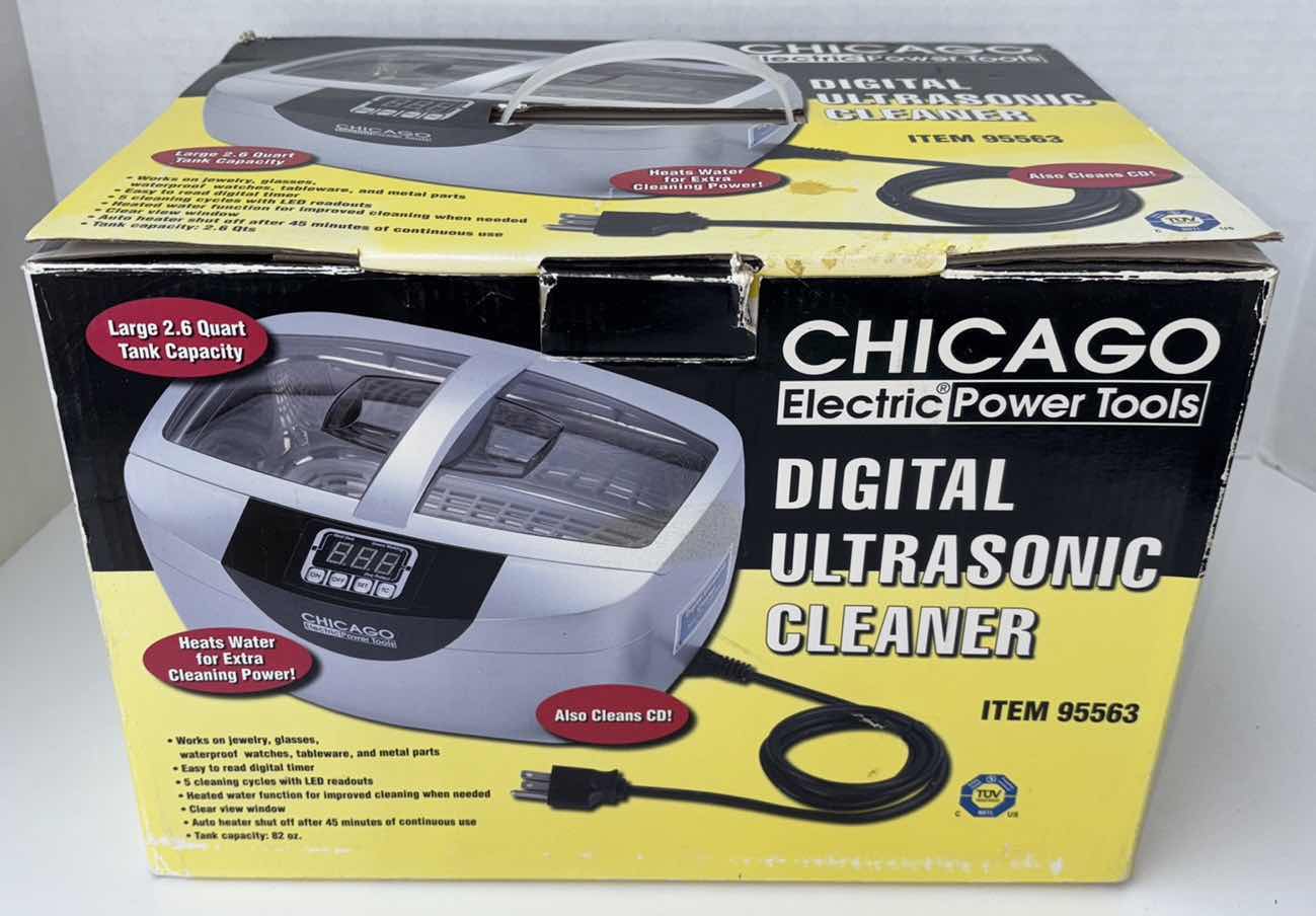 Photo 1 of NEW CHICAGO ELECTRIC POWER TOOLS DIGITAL ULTRASONIC CLEANER, 2.6 QT TANK CAPACITY (ITEM 95563)