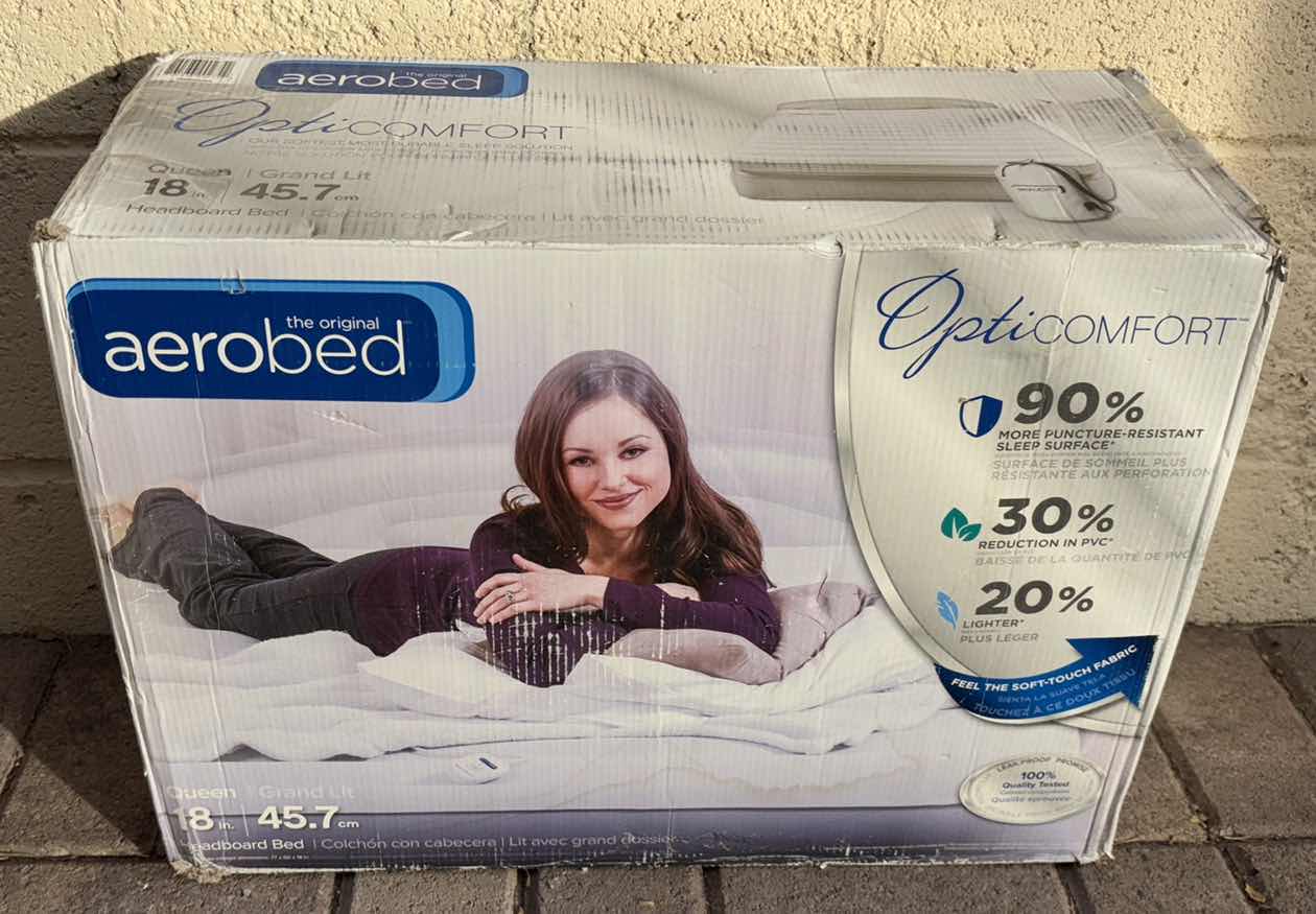 Photo 2 of NEW AEROBED OPTI-COMFORT 18” QUEEN SIZE AIRBED W HEADBOARD & BUILT-IN PUMP (#976976)