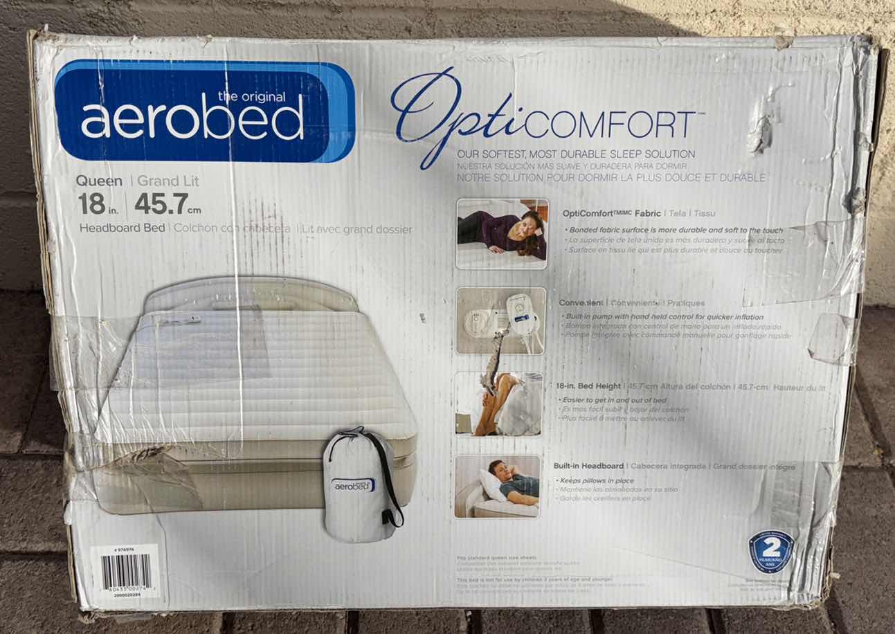 Photo 3 of NEW AEROBED OPTI-COMFORT 18” QUEEN SIZE AIRBED W HEADBOARD & BUILT-IN PUMP (#976976)